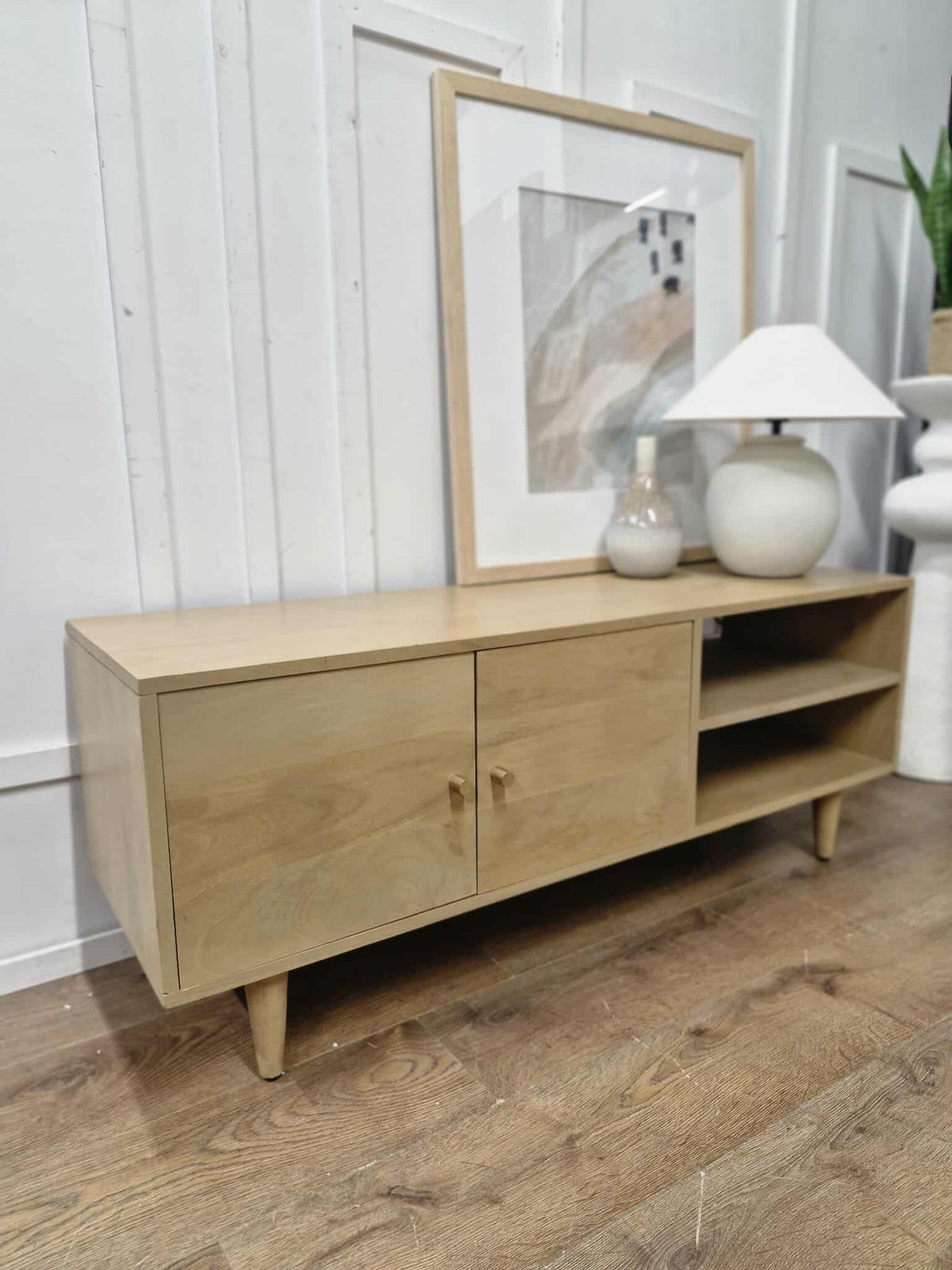 Light Solid Mango Wood TV Stand / Media Stand