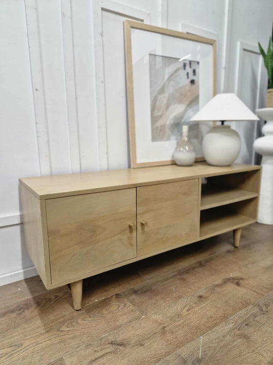 Light Solid Mango Wood TV Stand / Media Stand