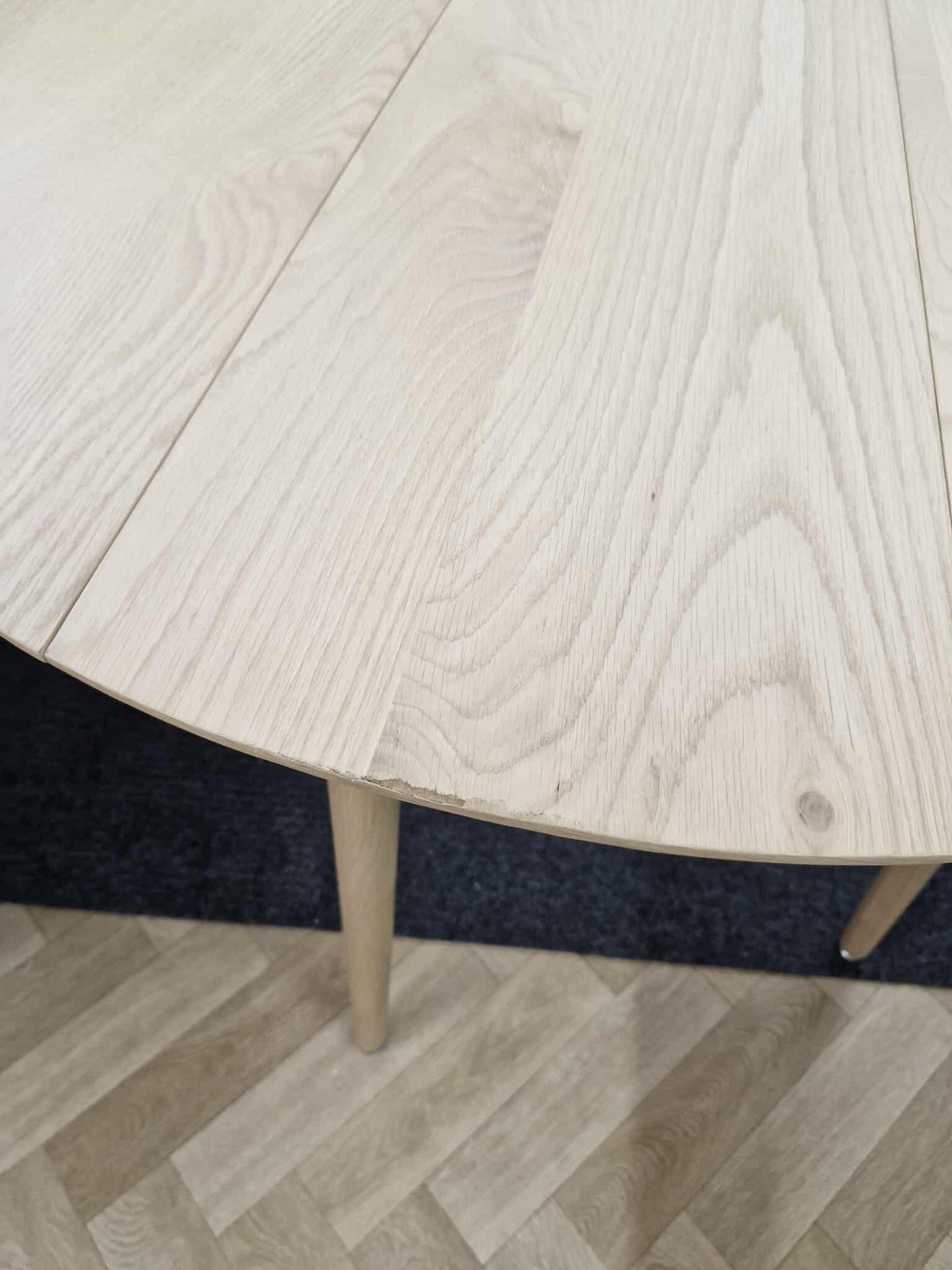 Light Oak Drop Leaf Dining Table / Folding Console Table