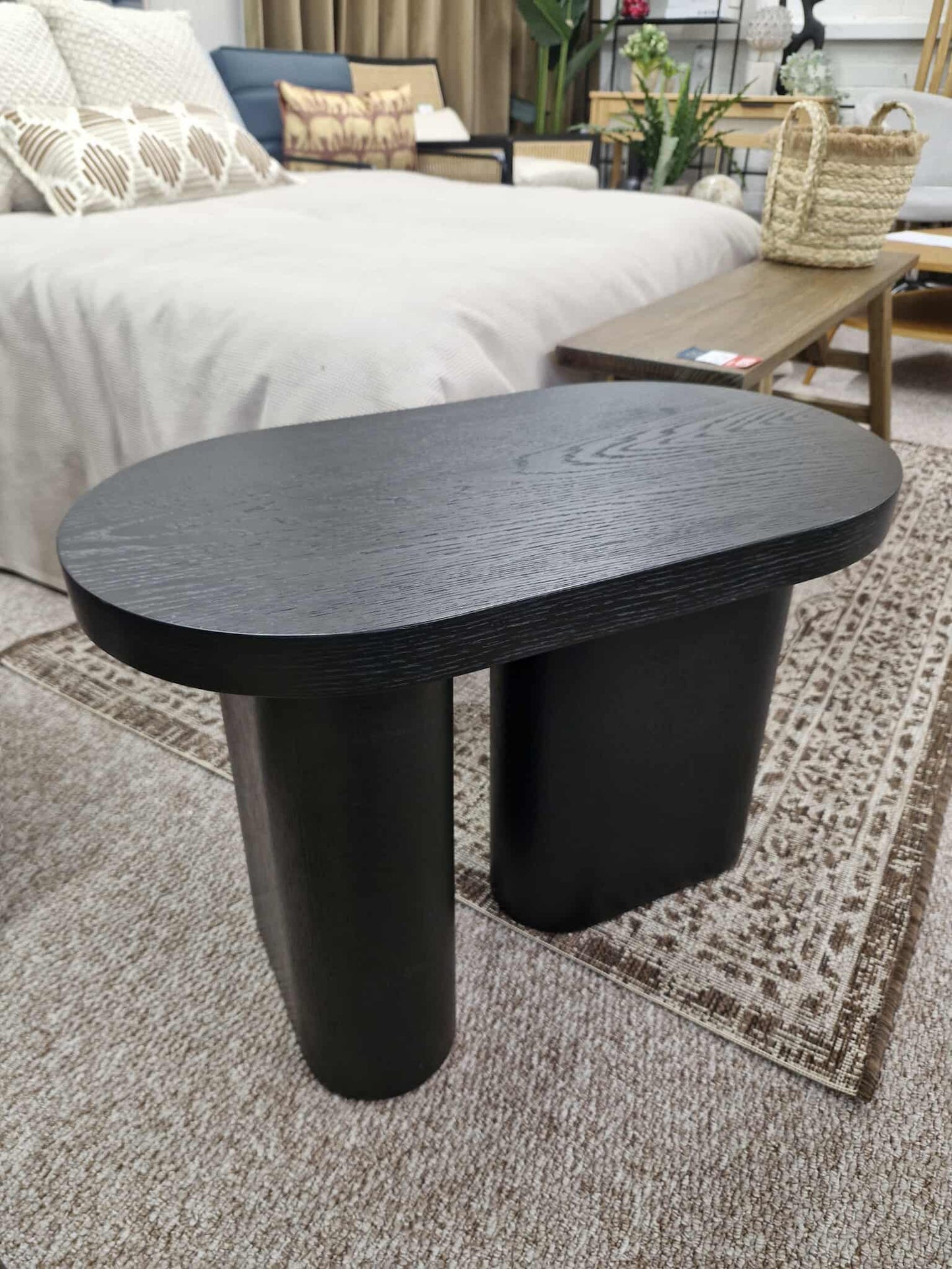 Black Organic Capsule Shape Side Table