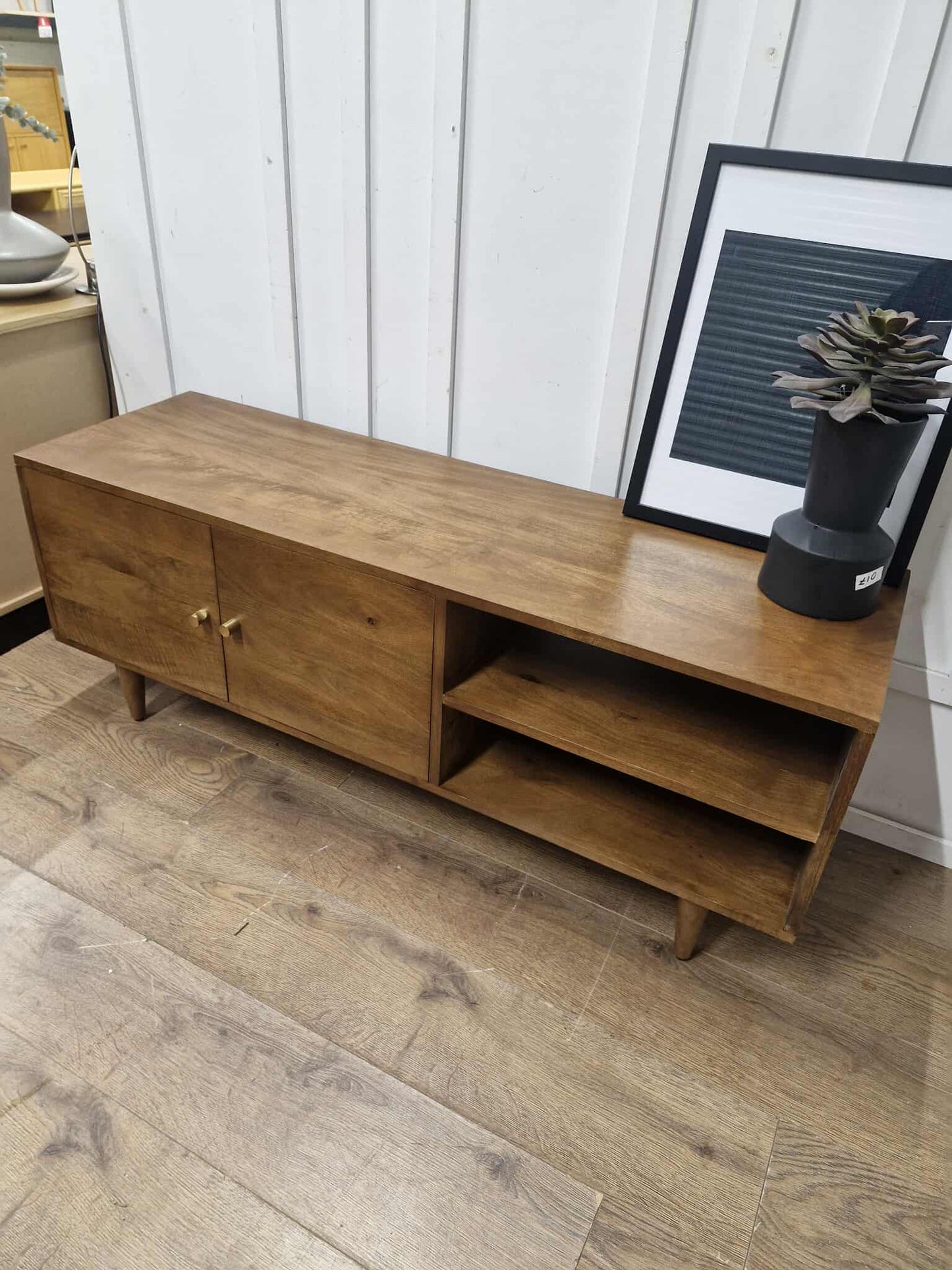 Dark Solid Mango Wood TV Stand / Media Stand