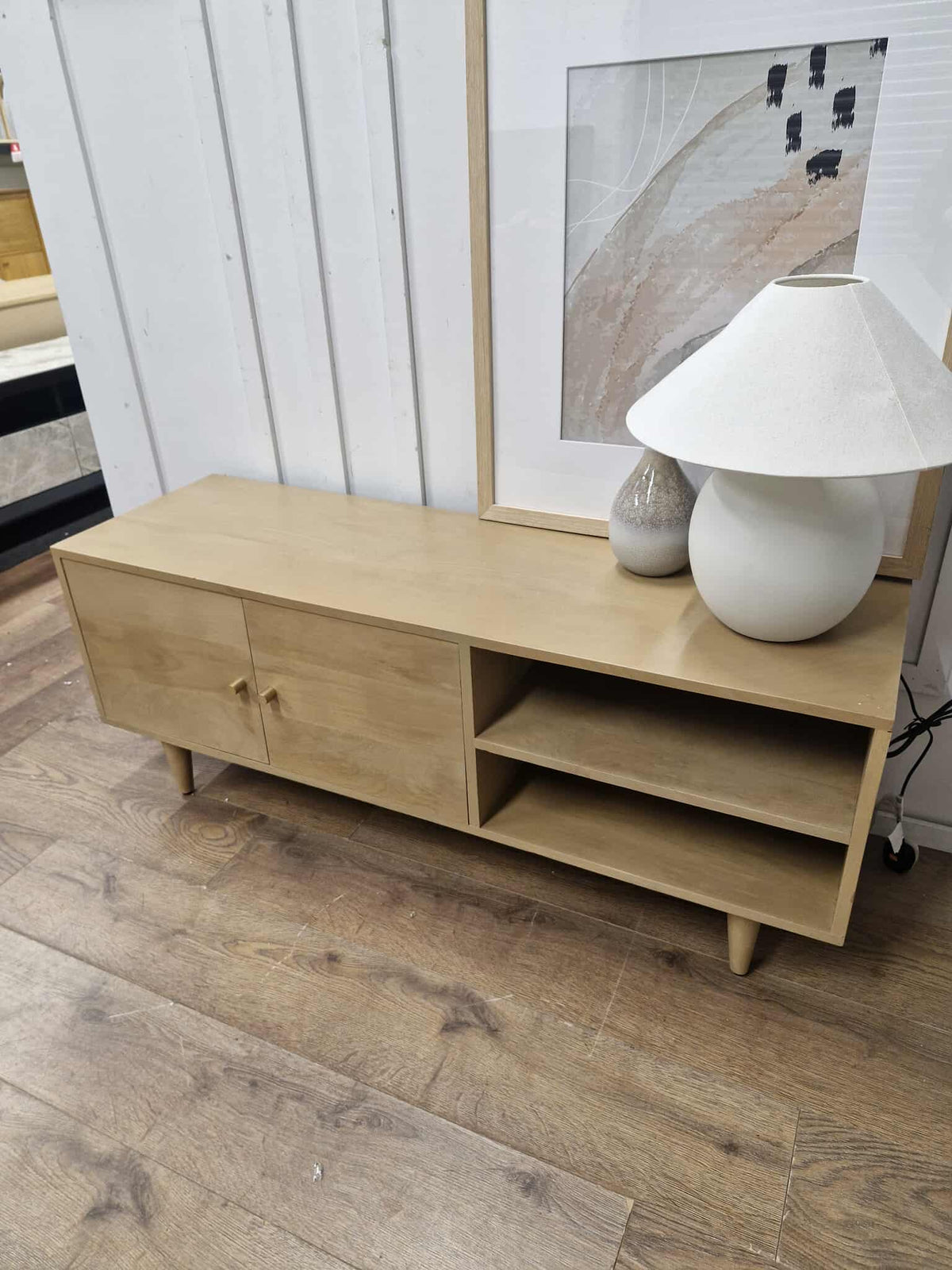 Light Solid Mango Wood TV Stand / Media Stand