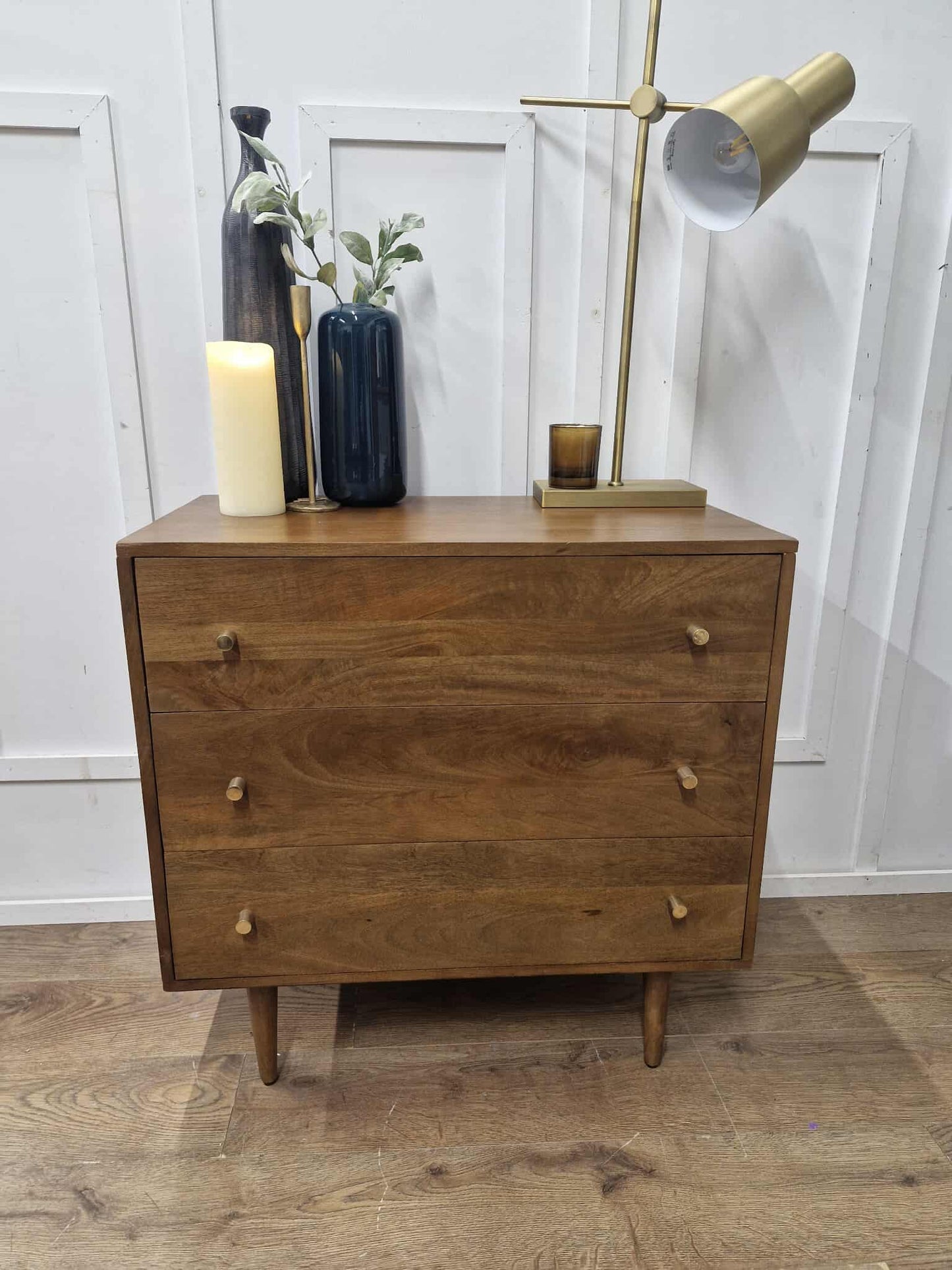 Solid Dark Mango Wood Chest of Drawers / Small Cabinet