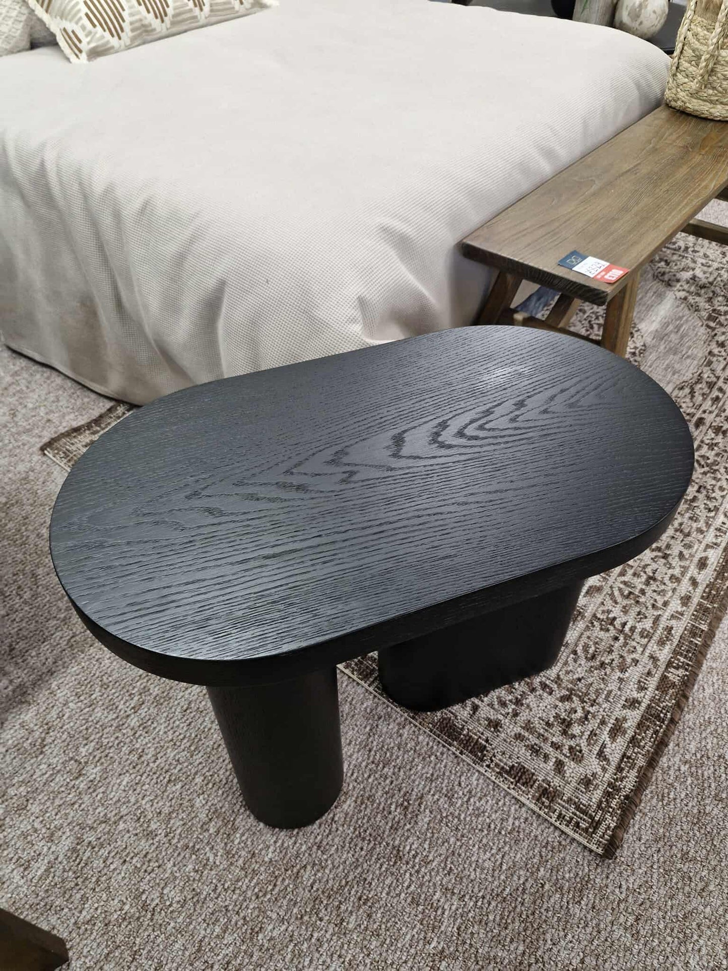 Black Organic Capsule Shape Side Table