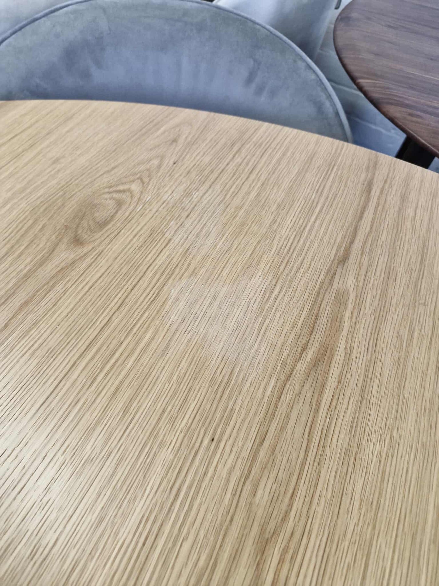 Oak 120cm Slatted Base Round Dining Table