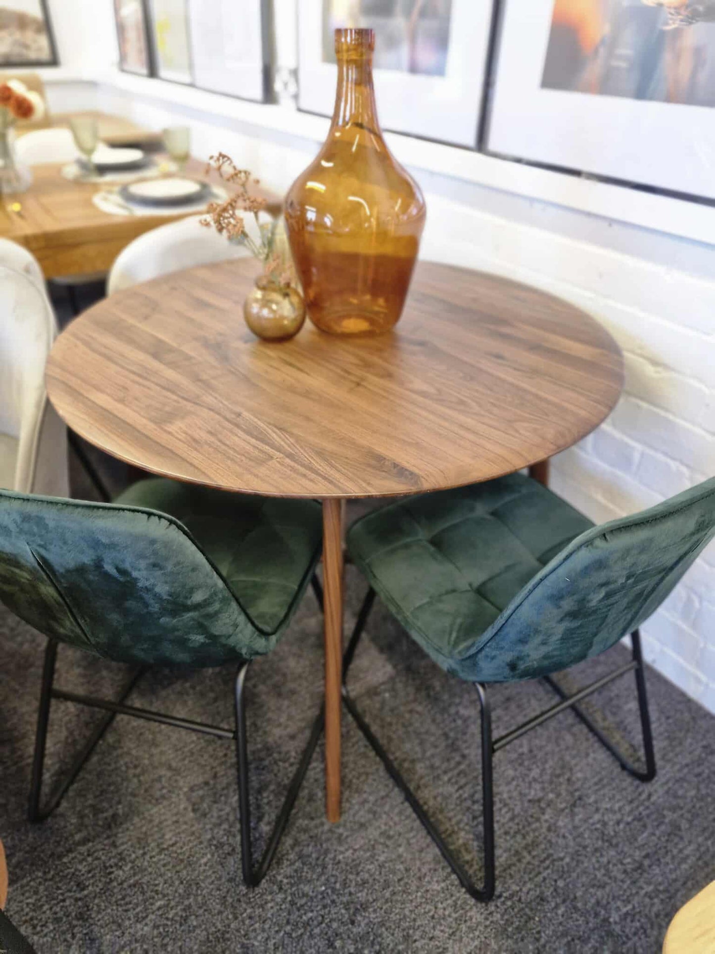 Solid Dark Walnut Wood Small Dining Table