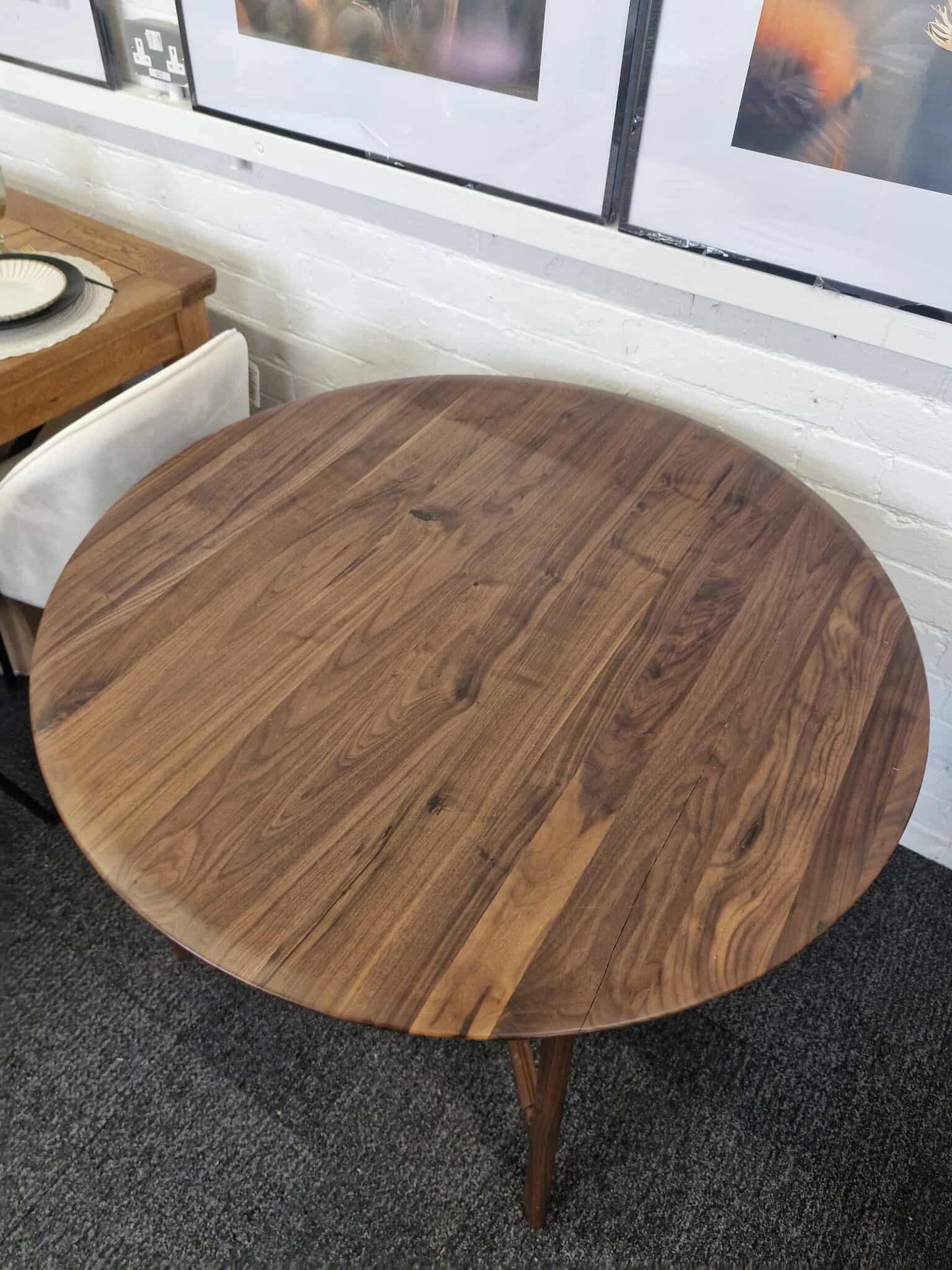 Solid Dark Walnut Wood Small Dining Table