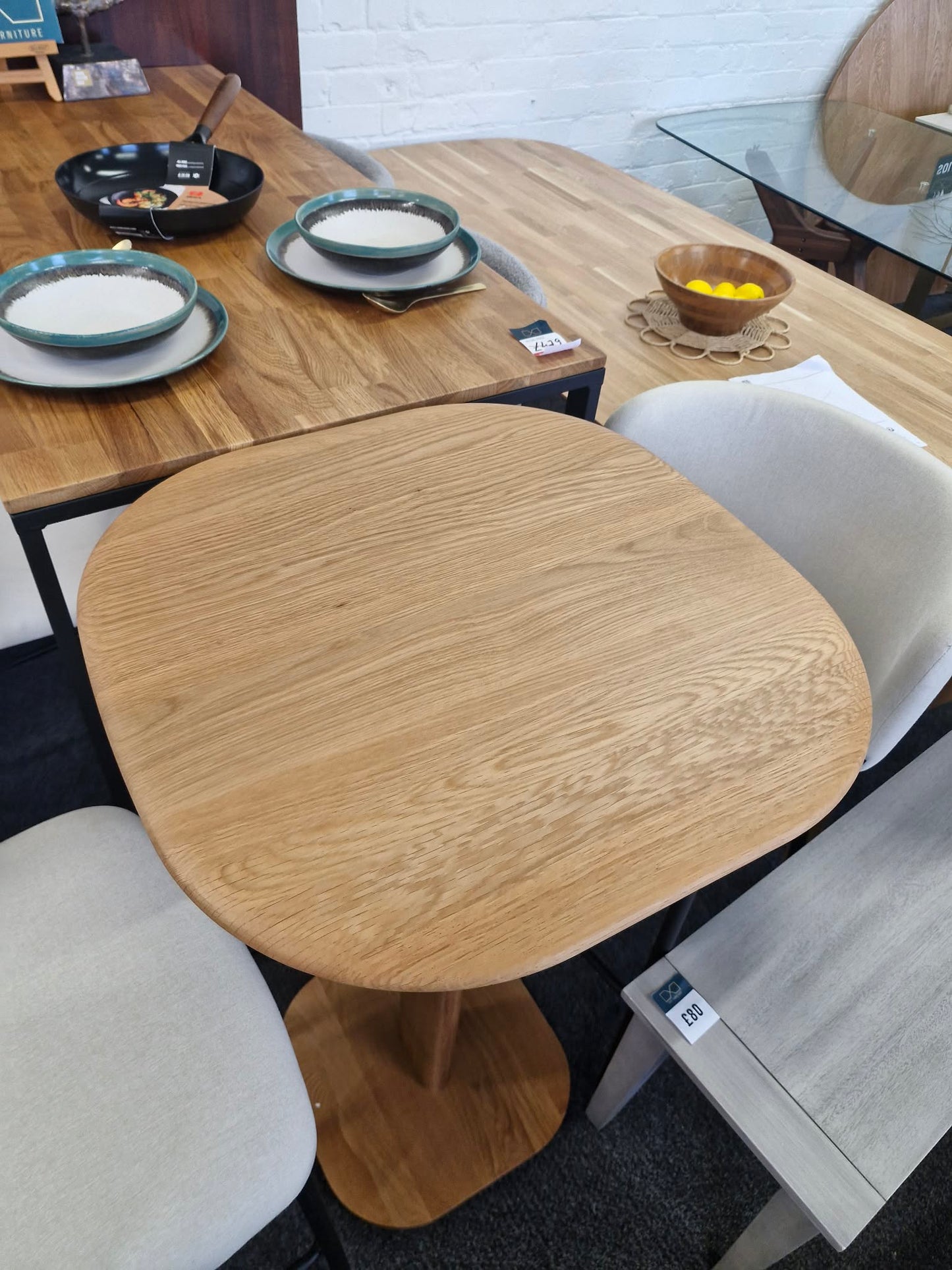 Solid Oak High Bar Bistro Table