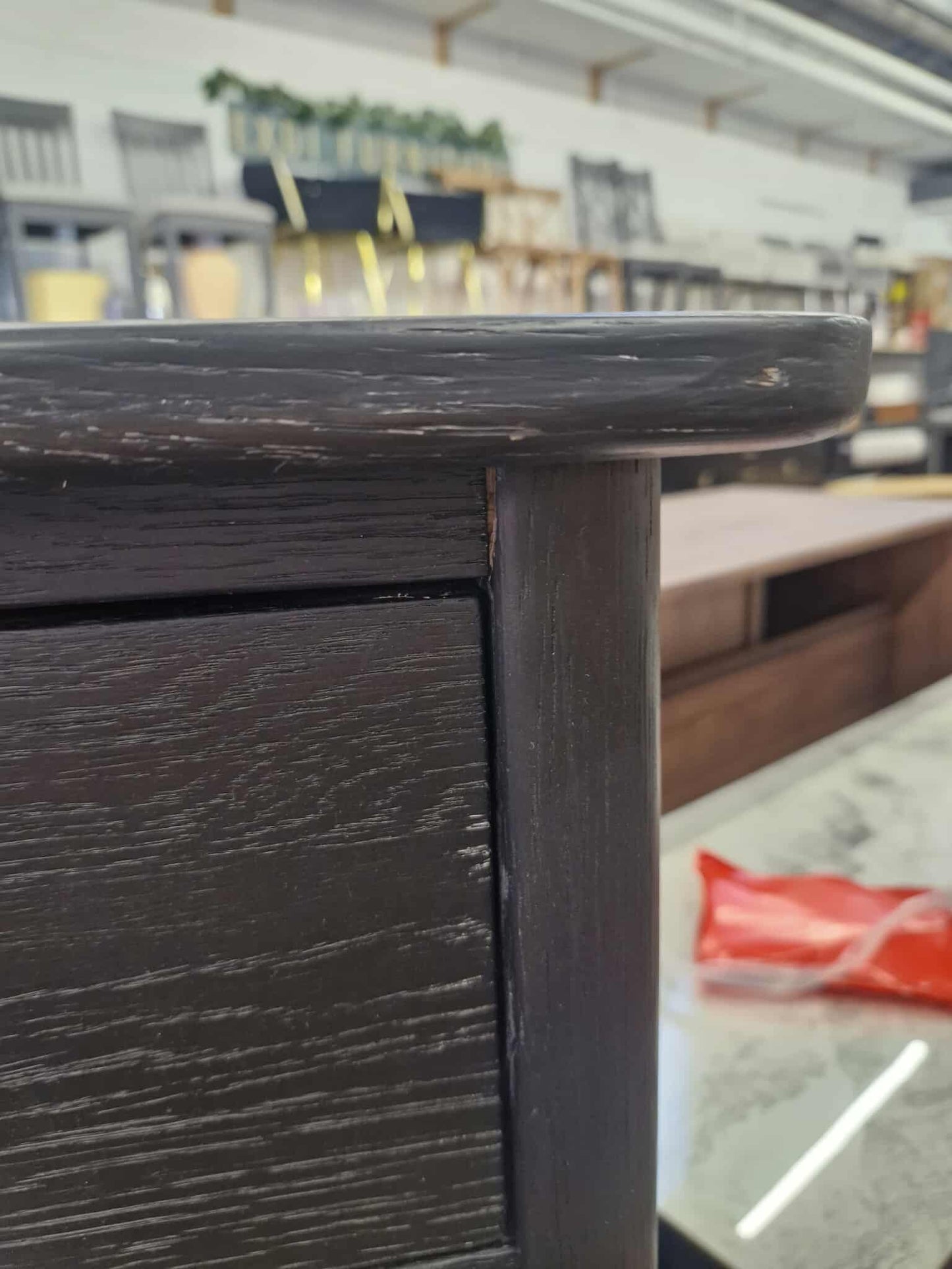 Black Solid Wood High Chest of 4 Drawers