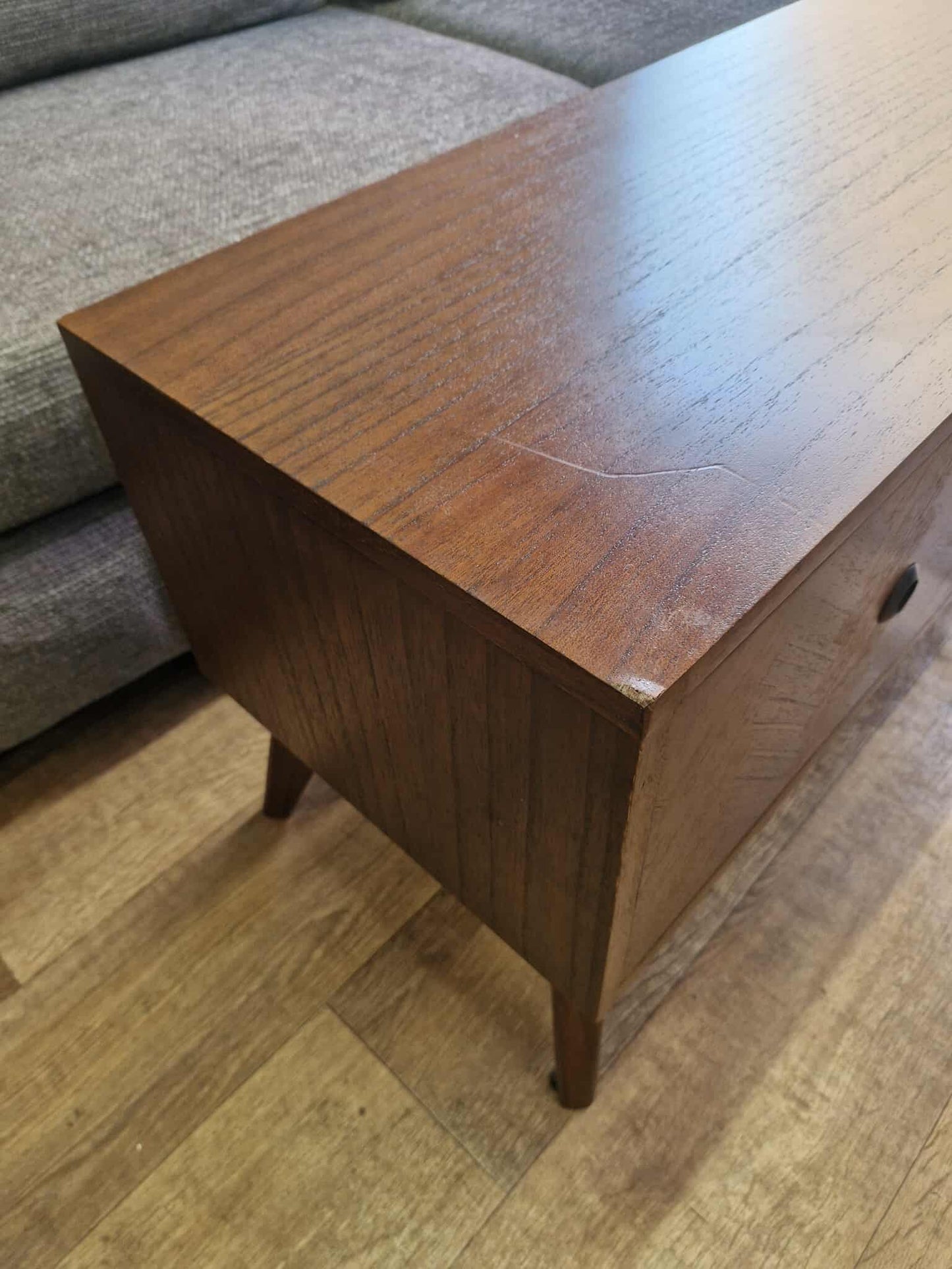 Dark Wood Chevron  Sliding Doors Tv Stand / Media Unit