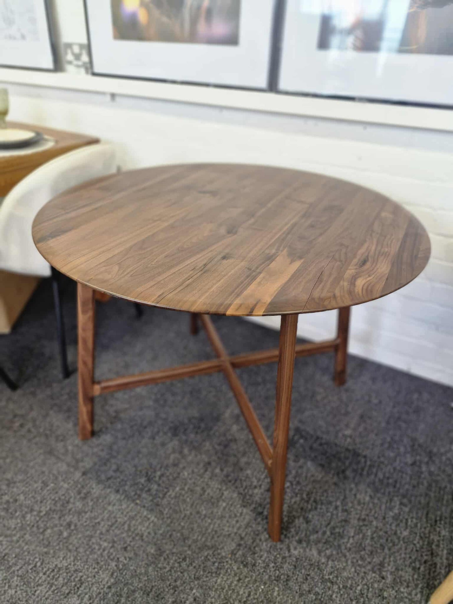 Solid Dark Walnut Wood Small Dining Table
