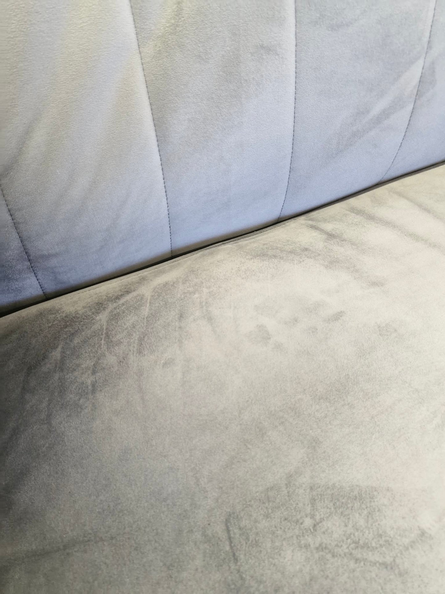 Grey Velvet wide and large armchair / Sofology Fluted Isla