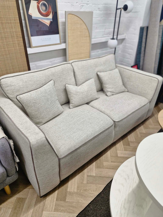 3 Seater Sofa Sofology Russo / Natural Light Beige with Piping
