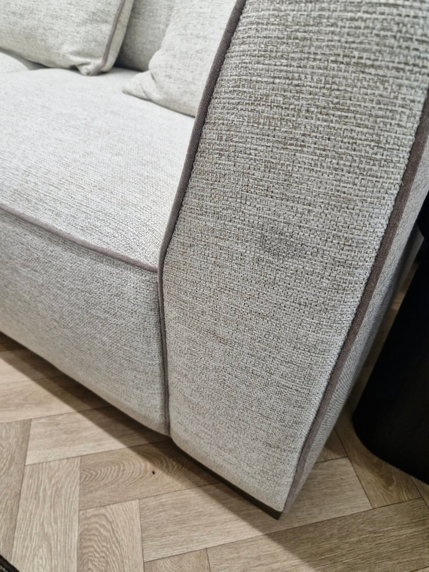 3 Seater Sofa Sofology Russo / Natural Light Beige with Piping