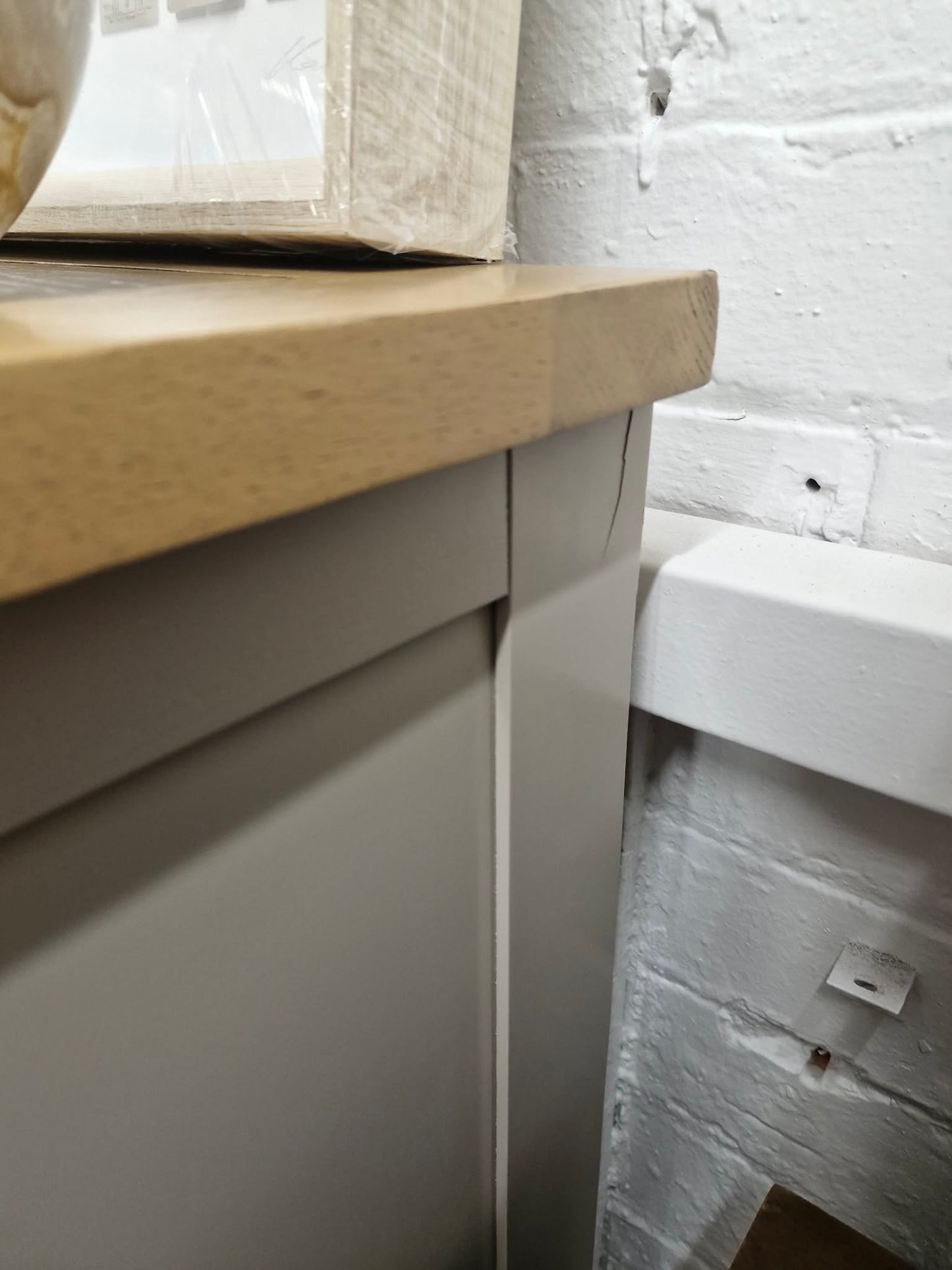 Oak and Grey High Chest of  6 Drawers / 2+4 drawers