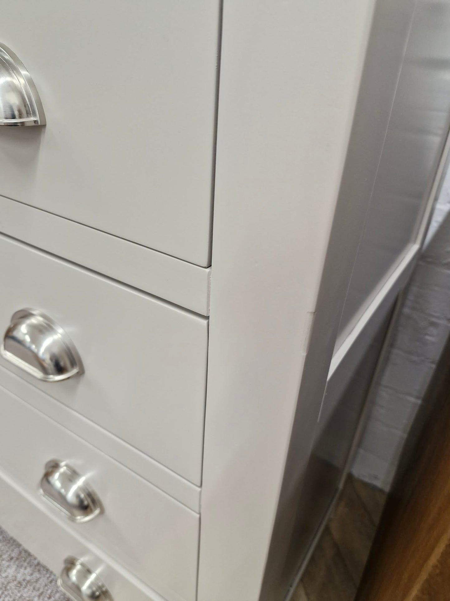 Oak and Grey High Chest of  6 Drawers / 2+4 drawers
