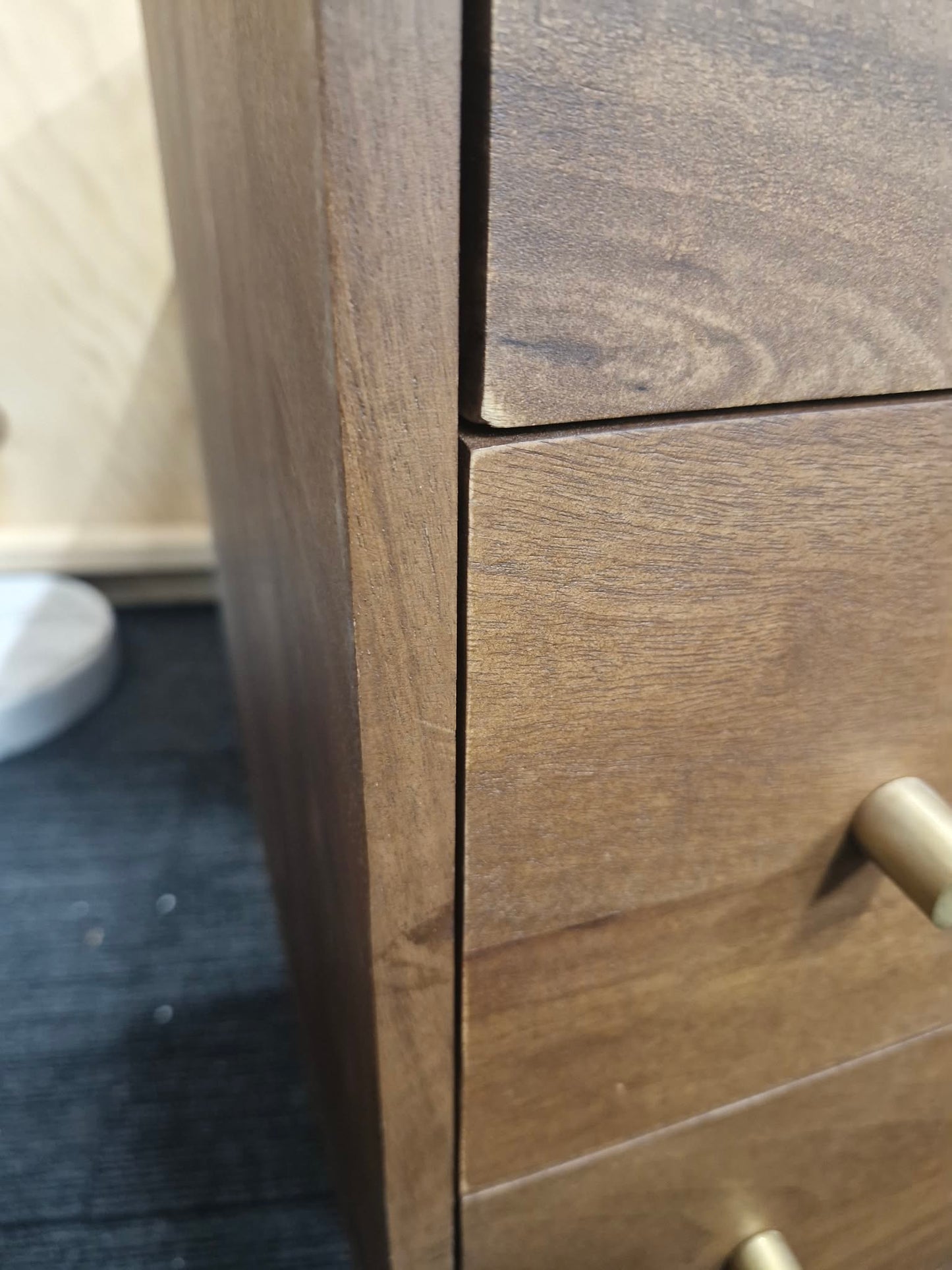 Solid Dark Mango Wood Chest of Drawers / Small Cabinet