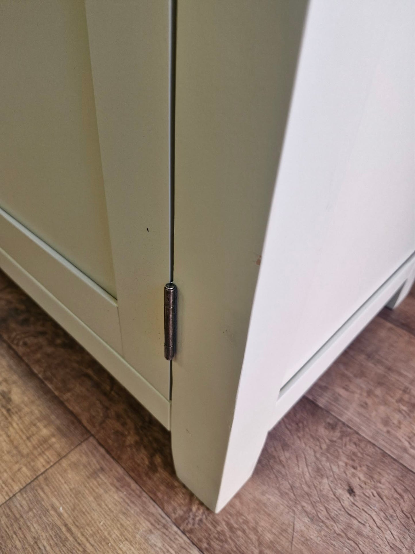 Pastel Light  Green and Oak Large Sideboard with 3 doors and 3 Drawers