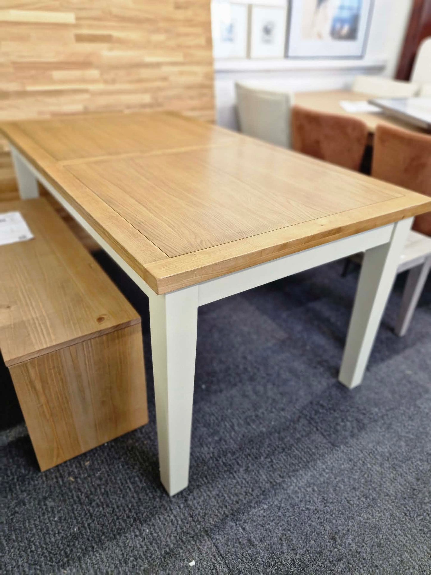 Extending Dining Table Painted and Oak / 6-8 seater