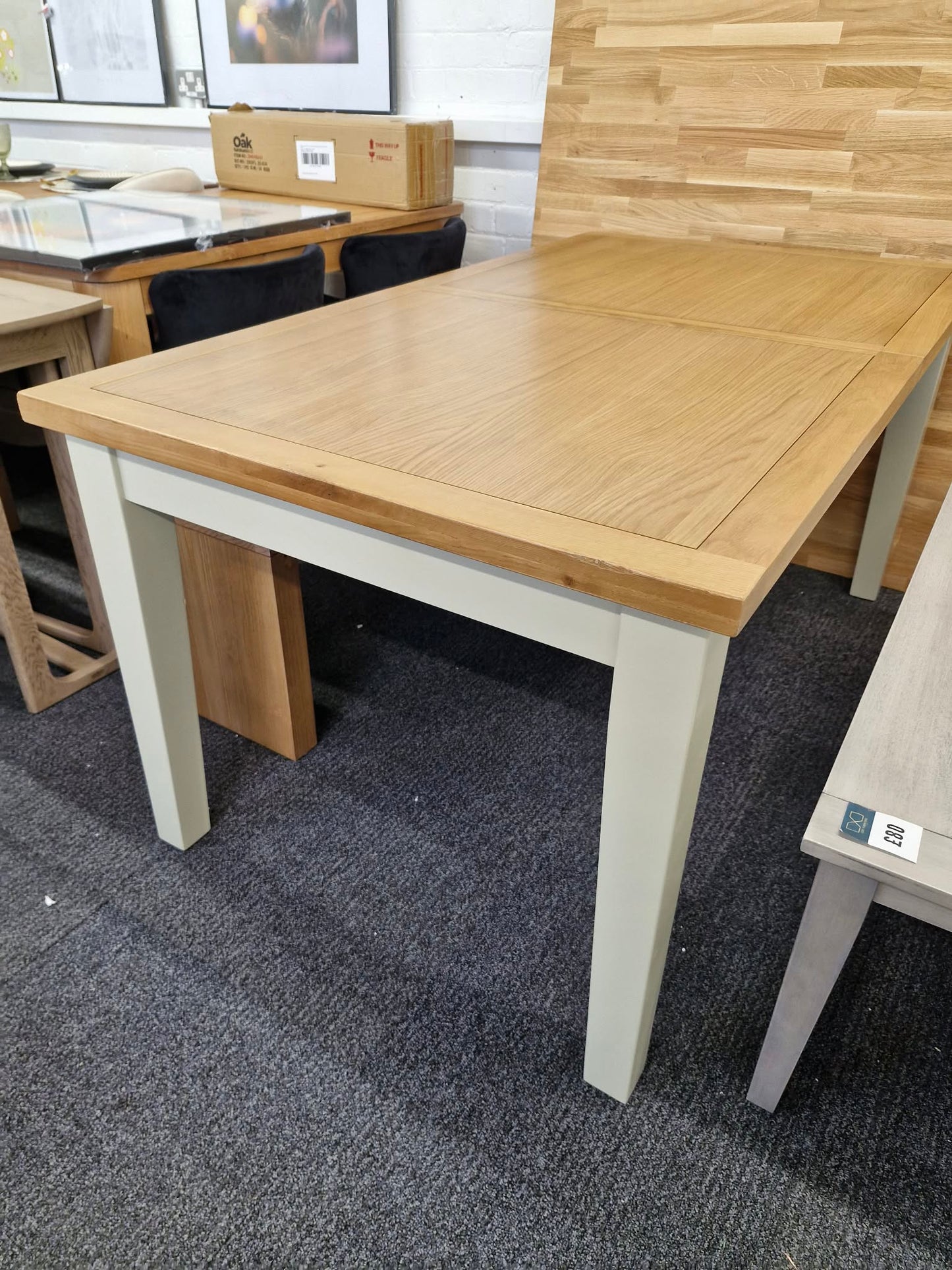 Extending Dining Table Painted and Oak / 6-8 seater