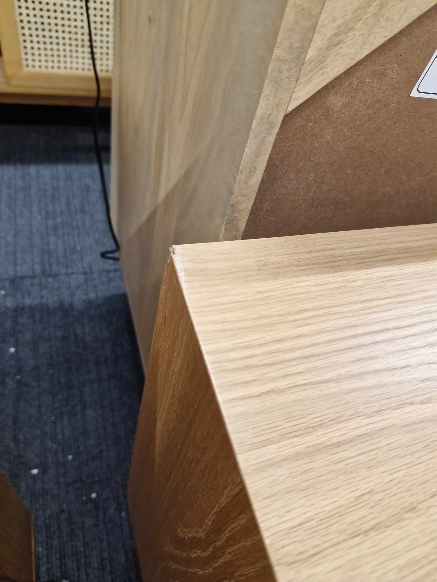 Small Light and Dark Wood Cabinet / Compact Sideboard Cupboard