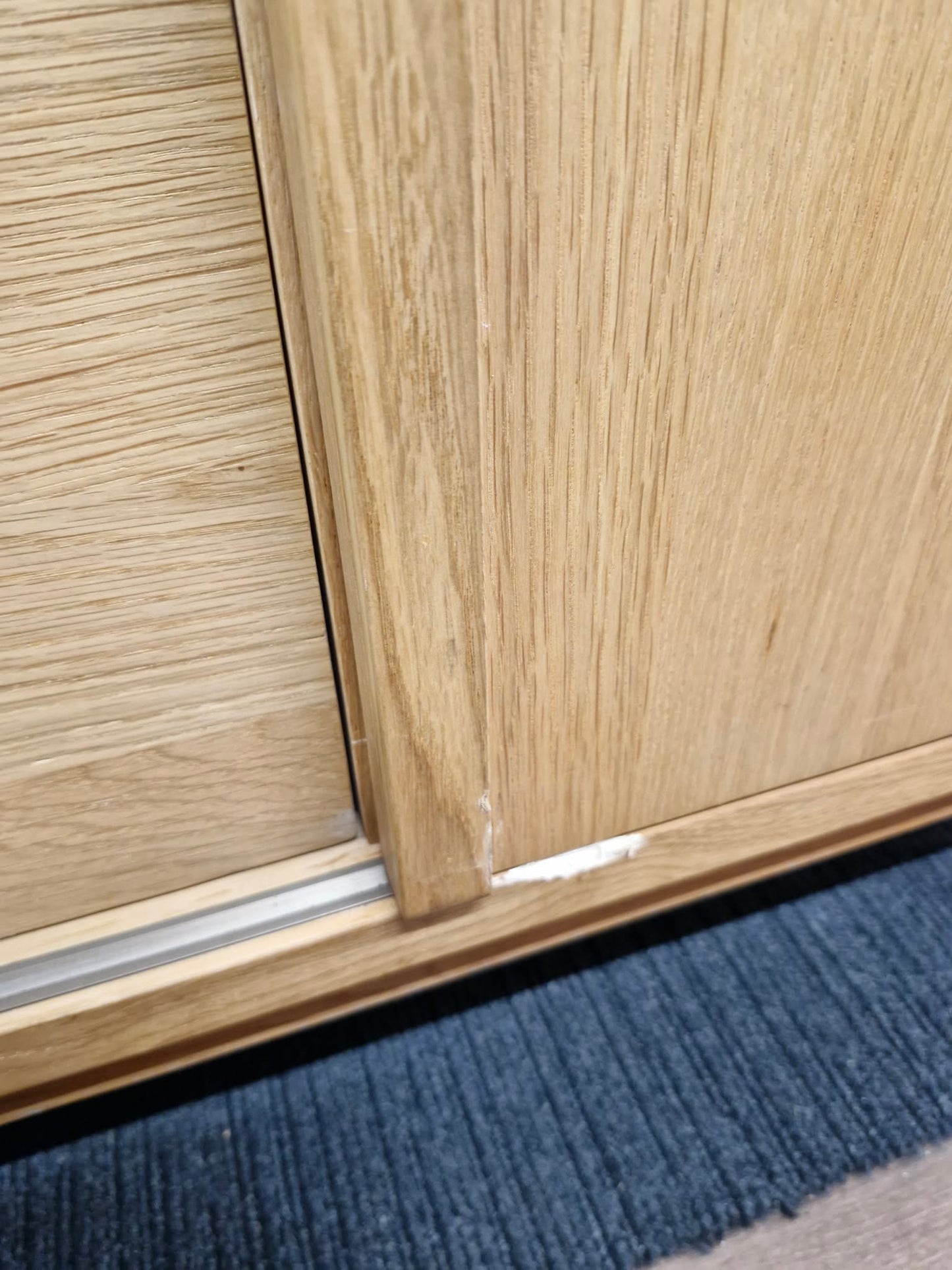 Large Oak Sideboard with Sliding Doors and Drawers