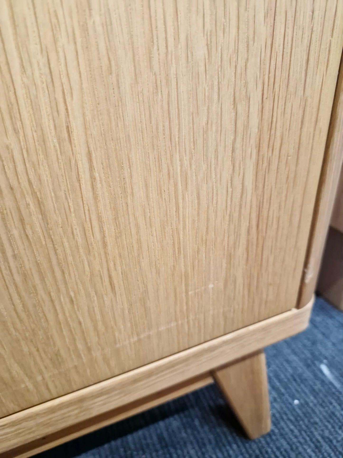 Large Oak Sideboard with Sliding Doors and Drawers