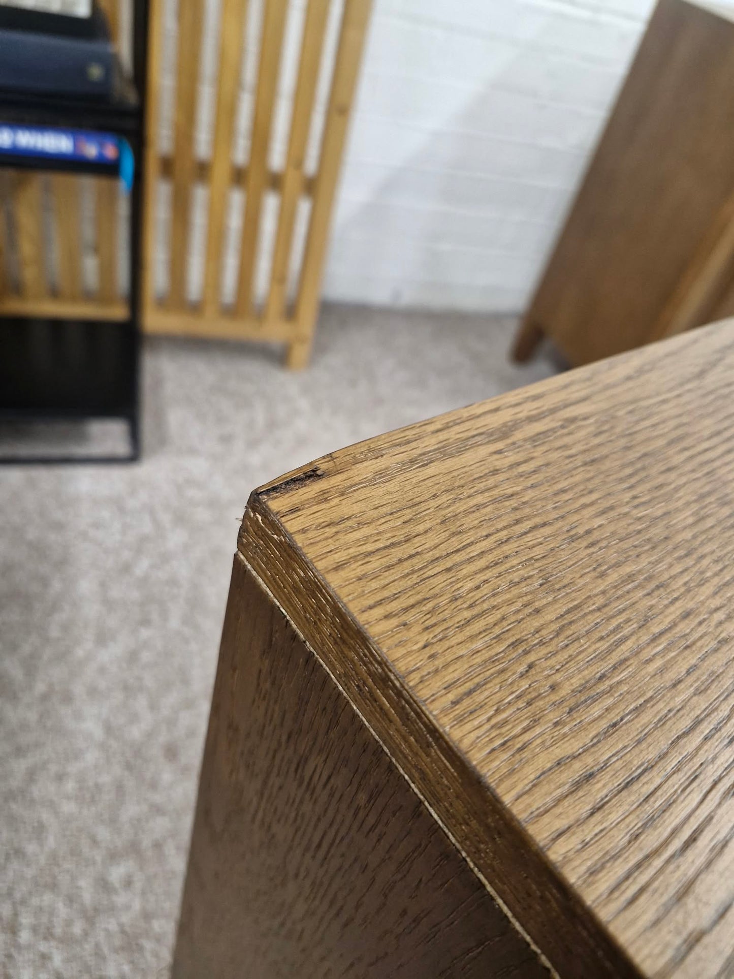 Dark Wood Walnut Small Cabinet with Panel Doors / Wooden Cupboard