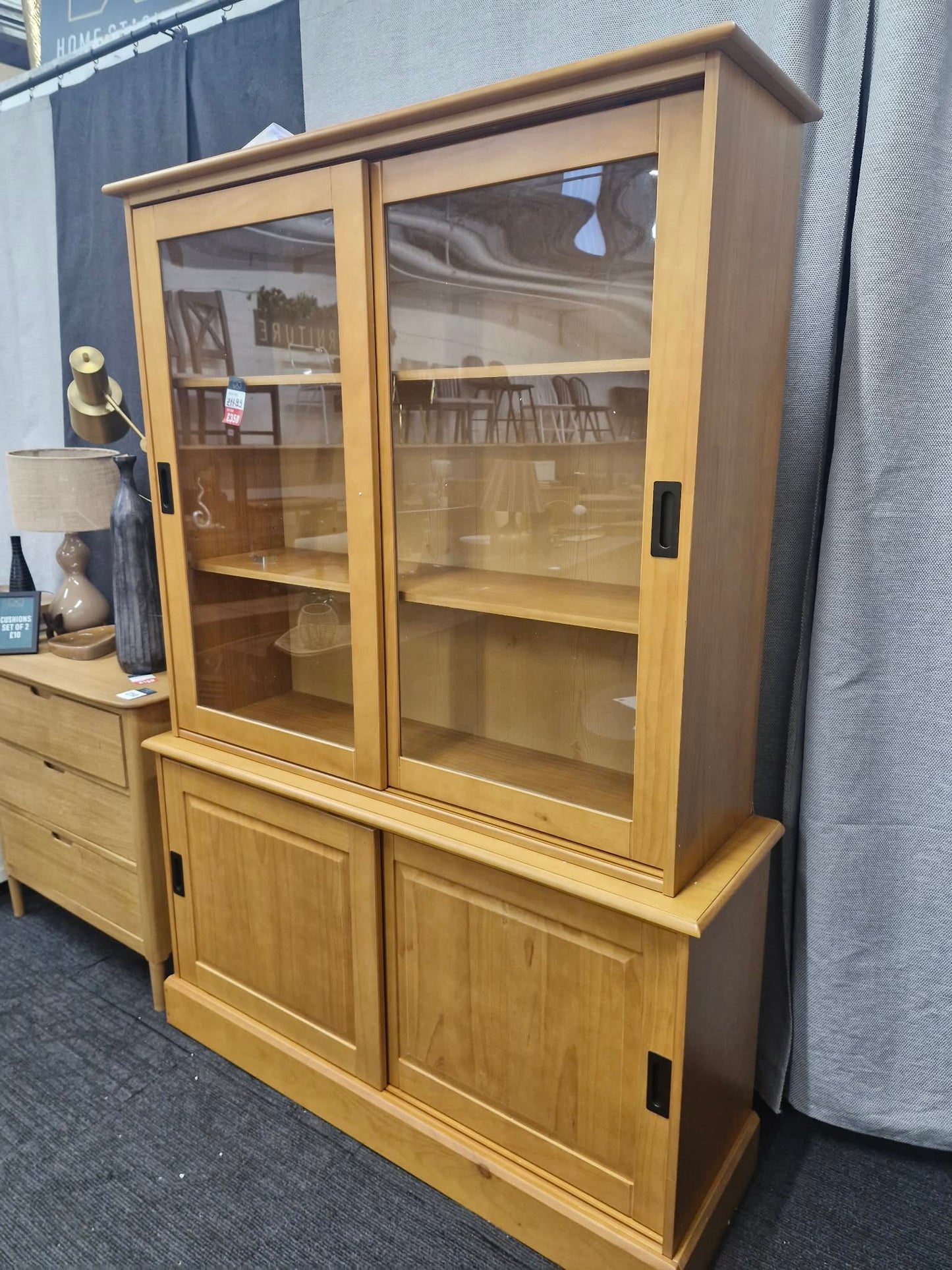 Solid Pine Dresser Display Cabinet Sideboard / La Redoute RRP £1099