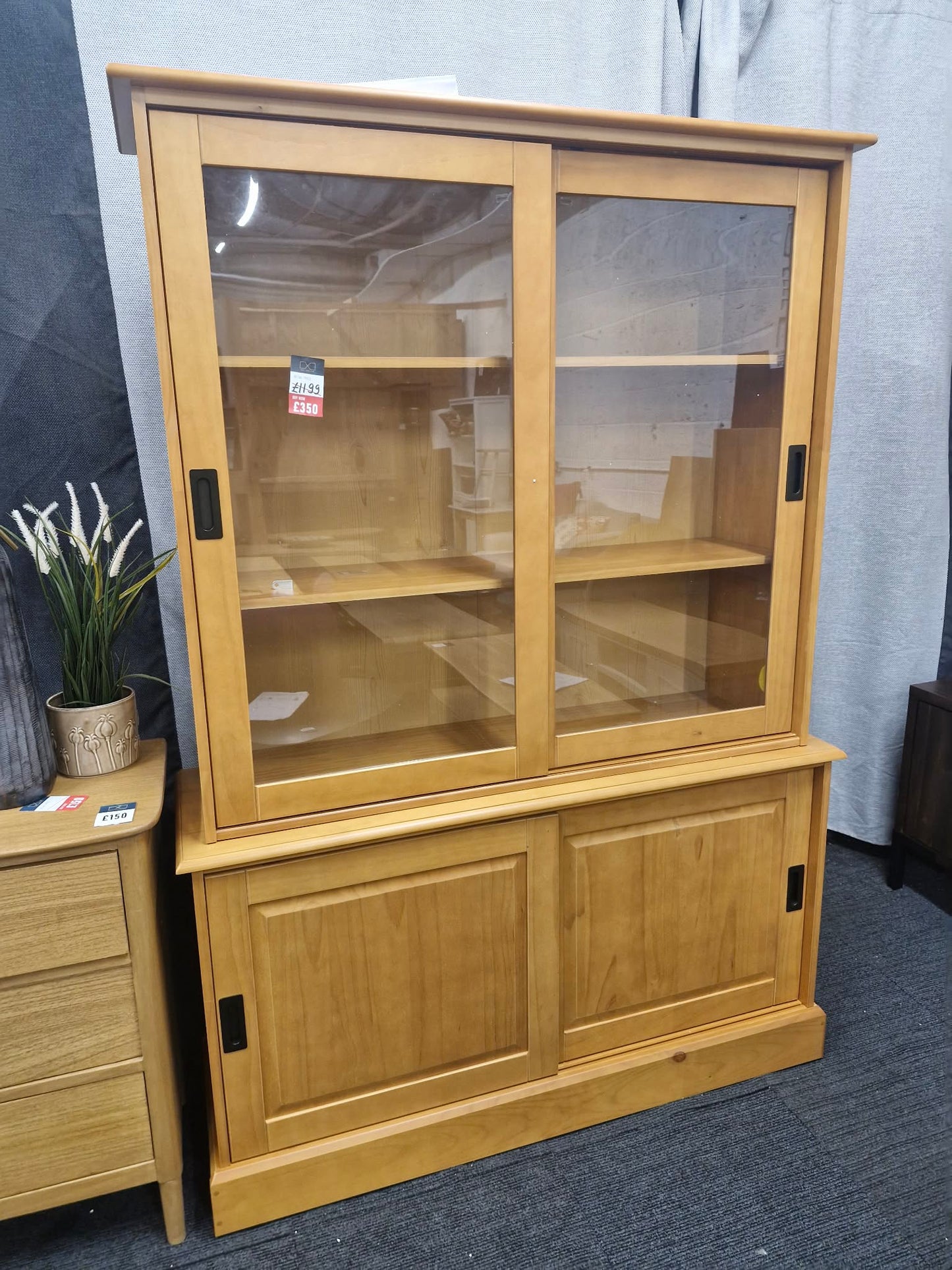 Solid Pine Dresser Display Cabinet Sideboard / La Redoute RRP £1099