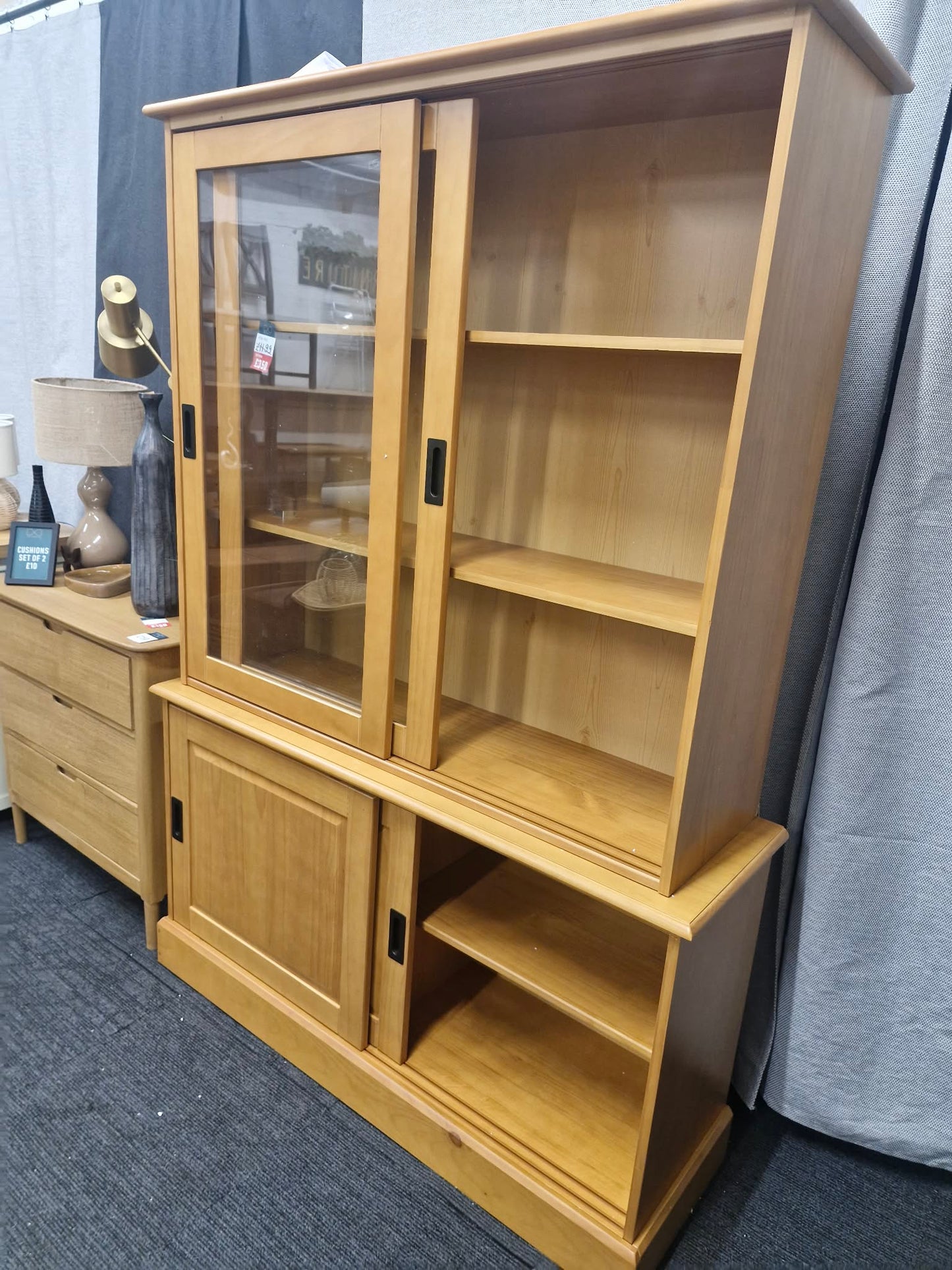 Solid Pine Dresser Display Cabinet Sideboard / La Redoute RRP £1099