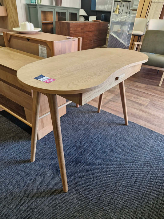 Bean Organic Shape Oak Desk with drawer