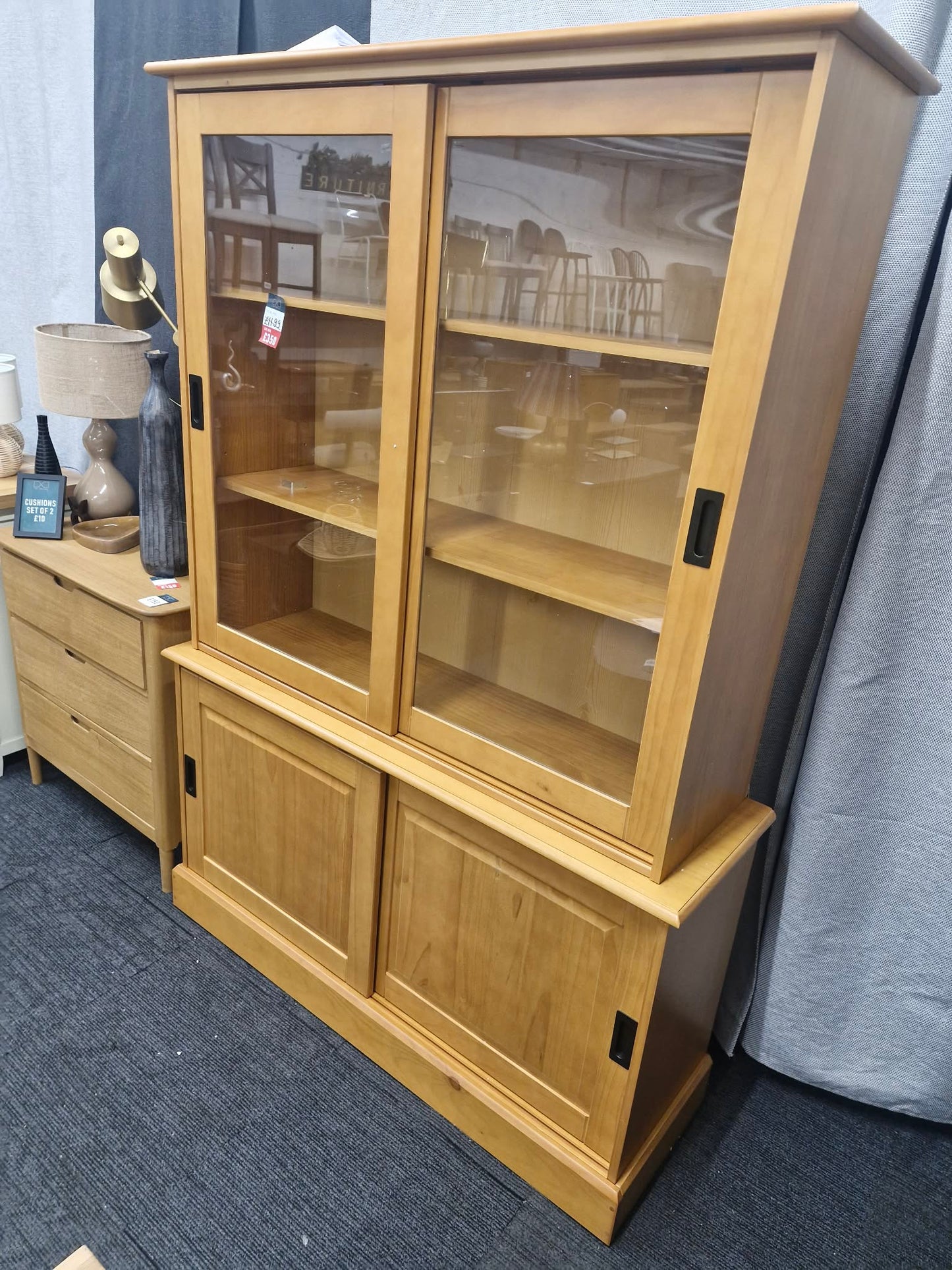 Solid Pine Dresser Display Cabinet Sideboard / La Redoute RRP £1099