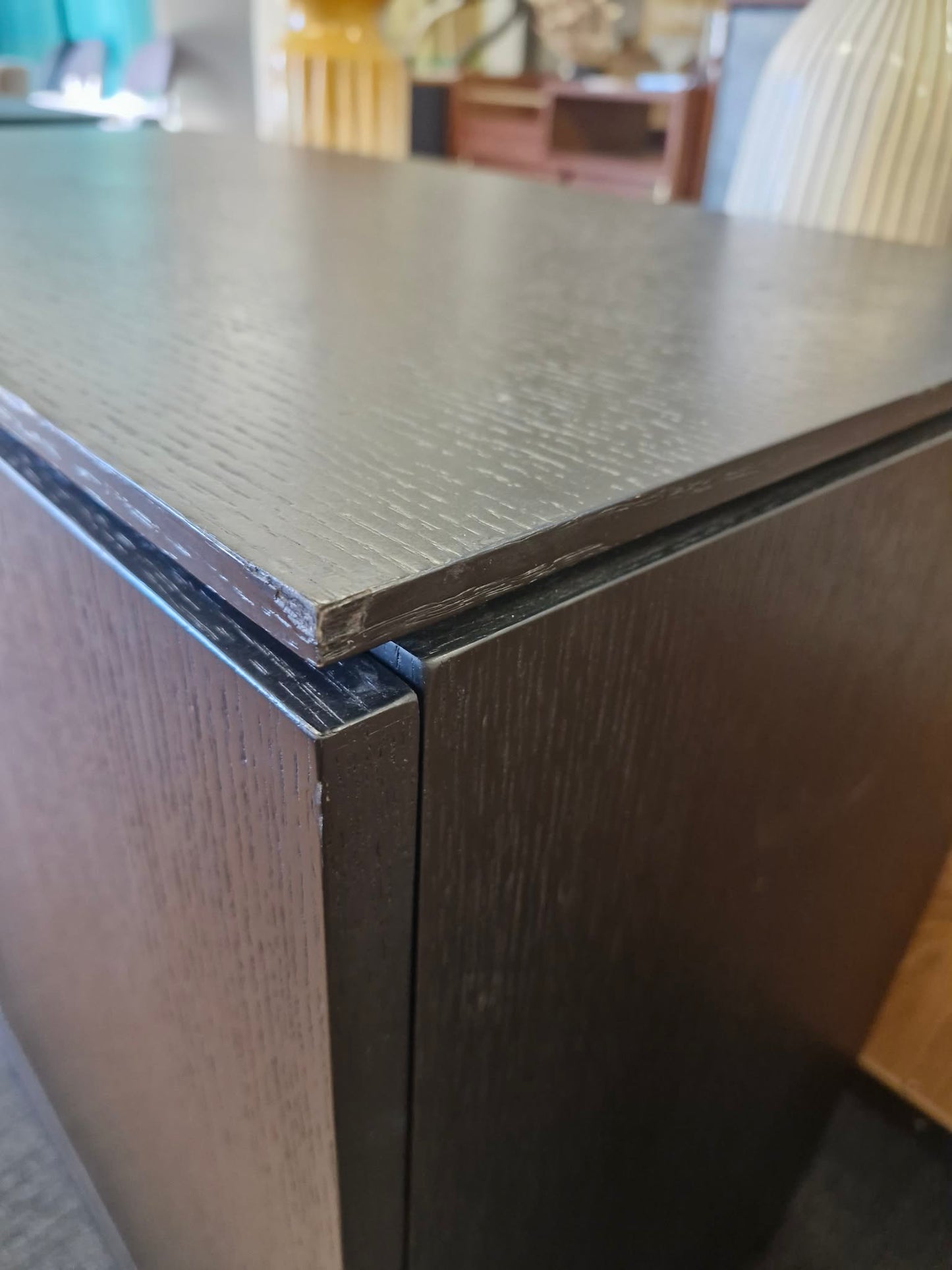 Black Small Cabinet with 2 doors and metal legs / Small Sideboard Cupboard