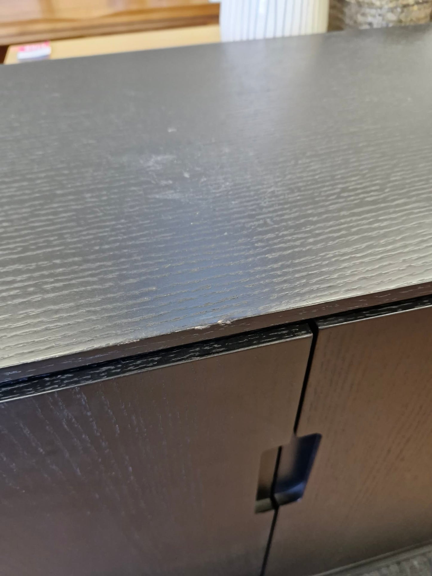 Black Small Cabinet with 2 doors and metal legs / Small Sideboard Cupboard