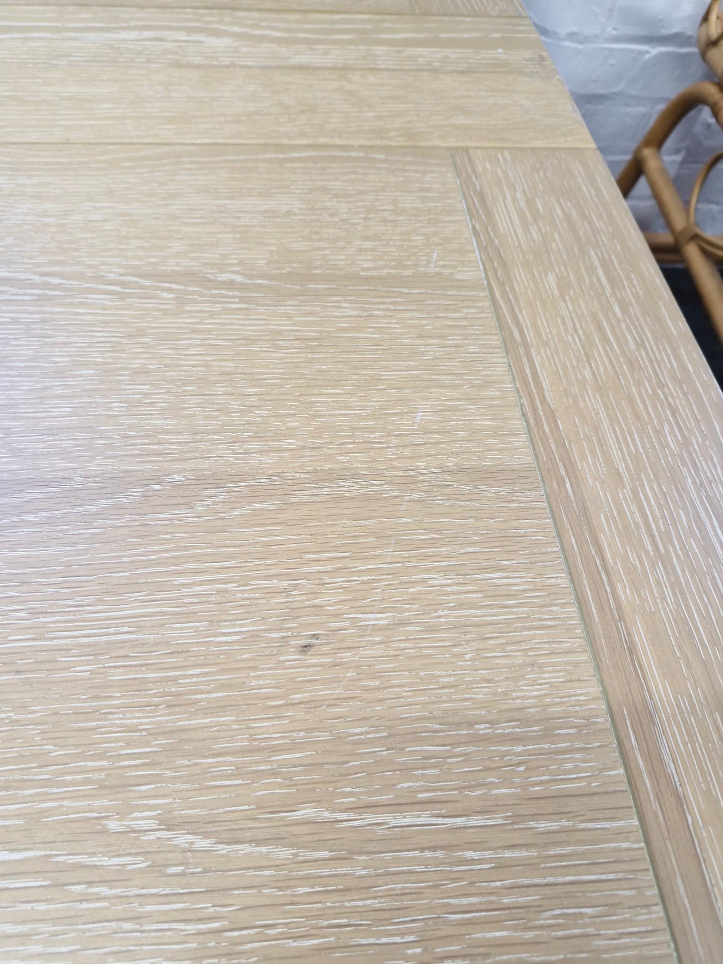 Modern Country Style Extending Dining Table  / Grey Cream and Oak Top / 6-10 seater