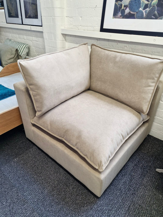 Corner unit seat  / Armchair Cream Stone Velvet