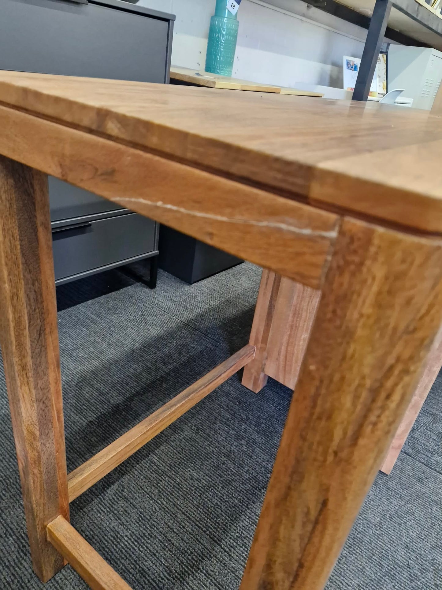 Solid Mango Wood Desk with 3 Drawers / Noah
