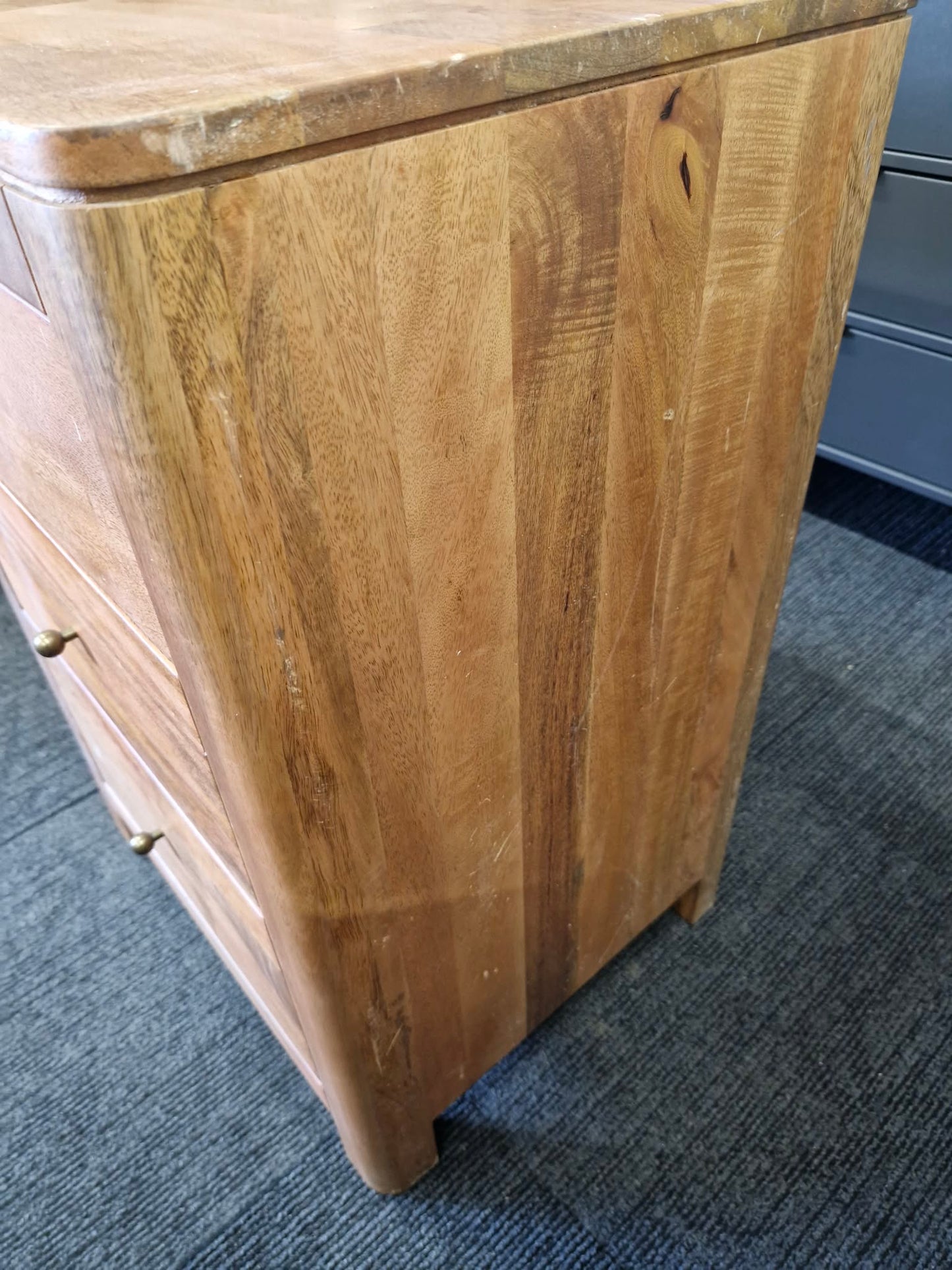 Solid Mango Wood Desk with 3 Drawers / Noah