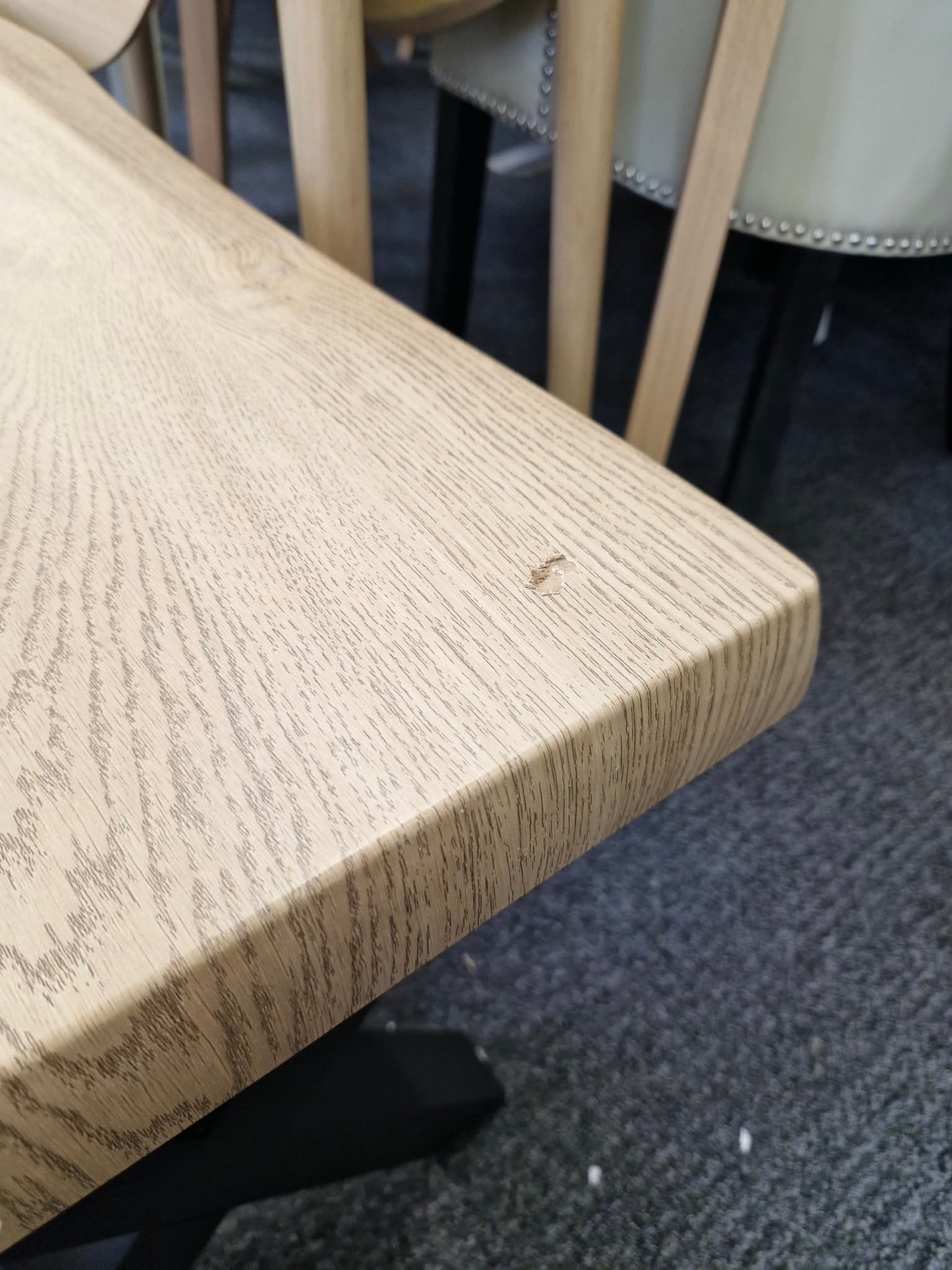 Light Wood Effect and Black Cross Legs Dining Bench