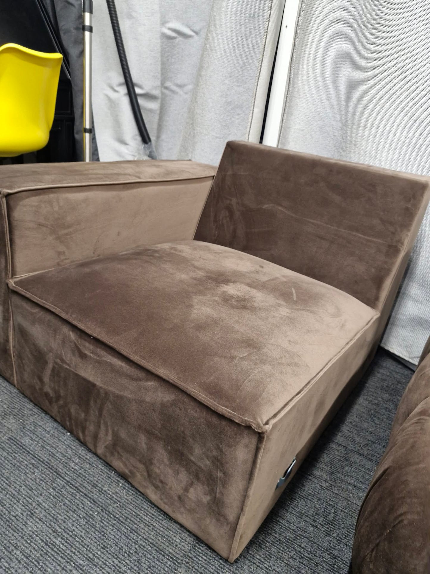Corner unit seat  / Armchair Brown Chocolate Velvet