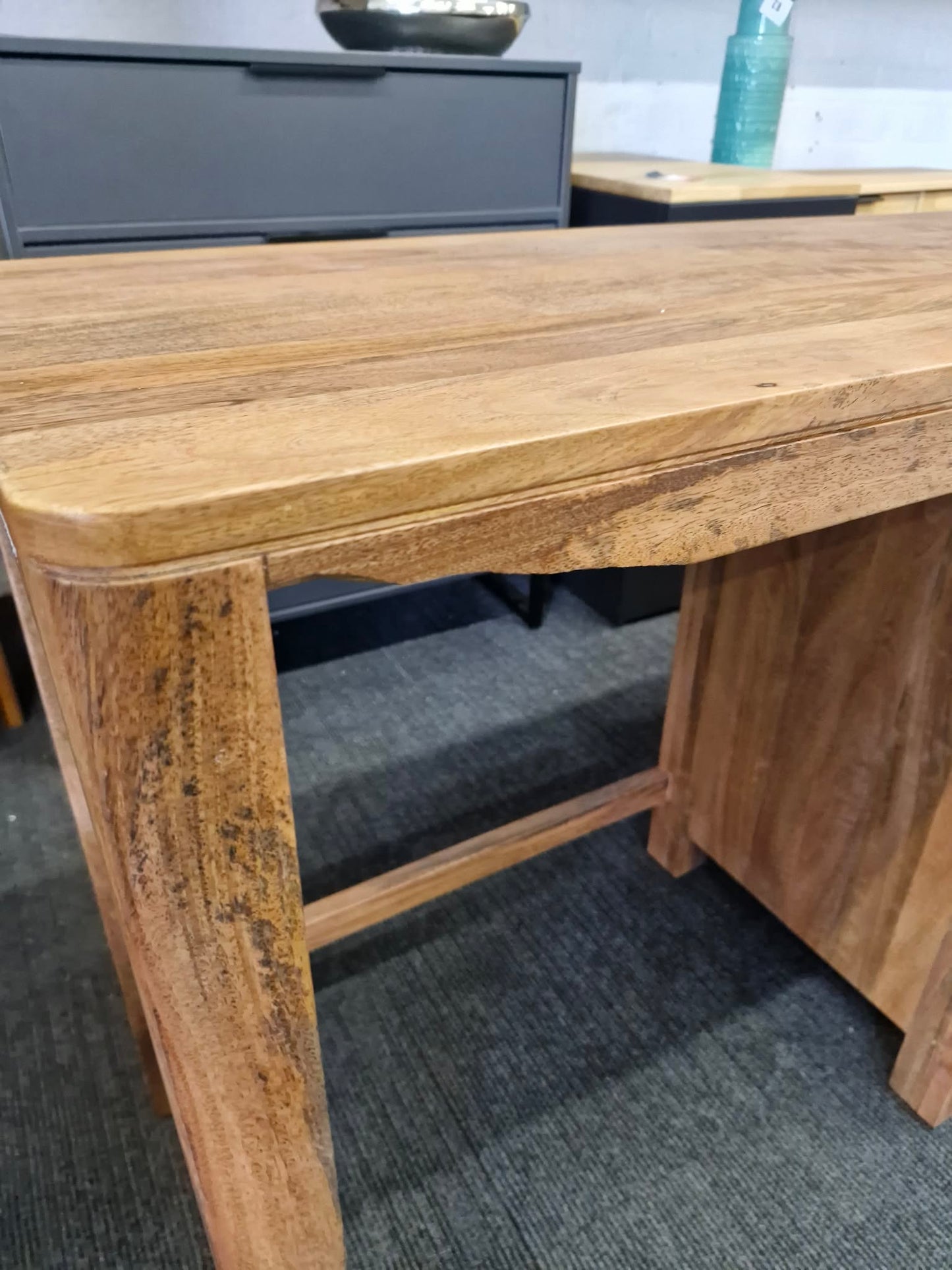 Solid Mango Wood Desk with 3 Drawers / Noah