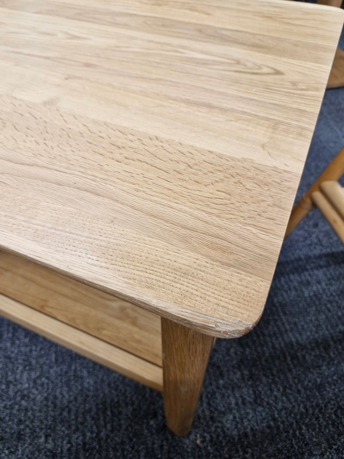 Solid Oak Large Coffee Table with Drawers and Storage shelves