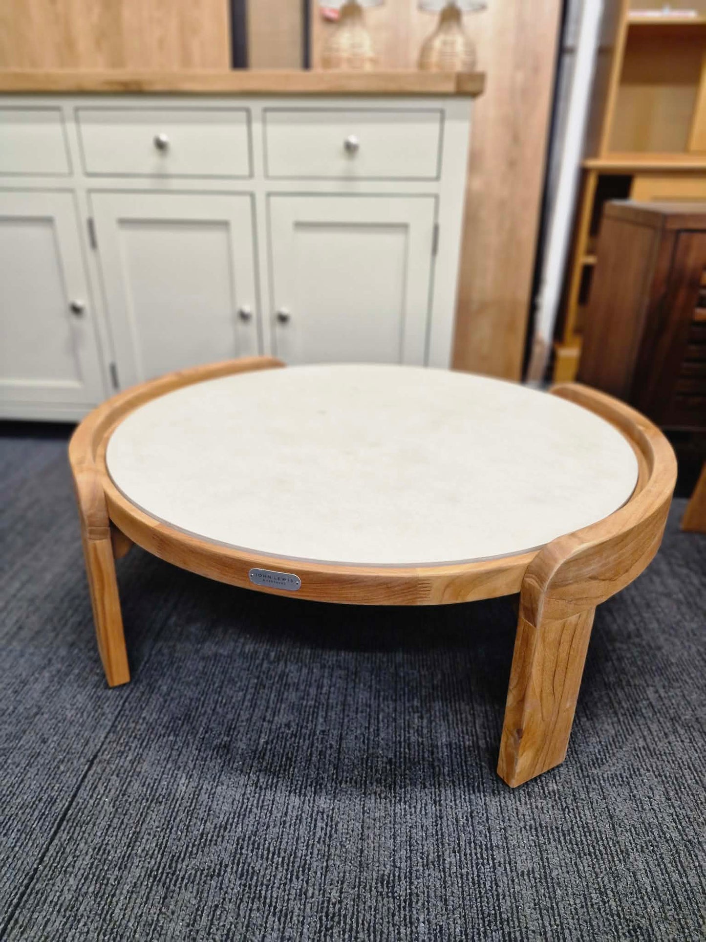 Outdoor Garden Coffee Table - Solid Teak Wood and Cement