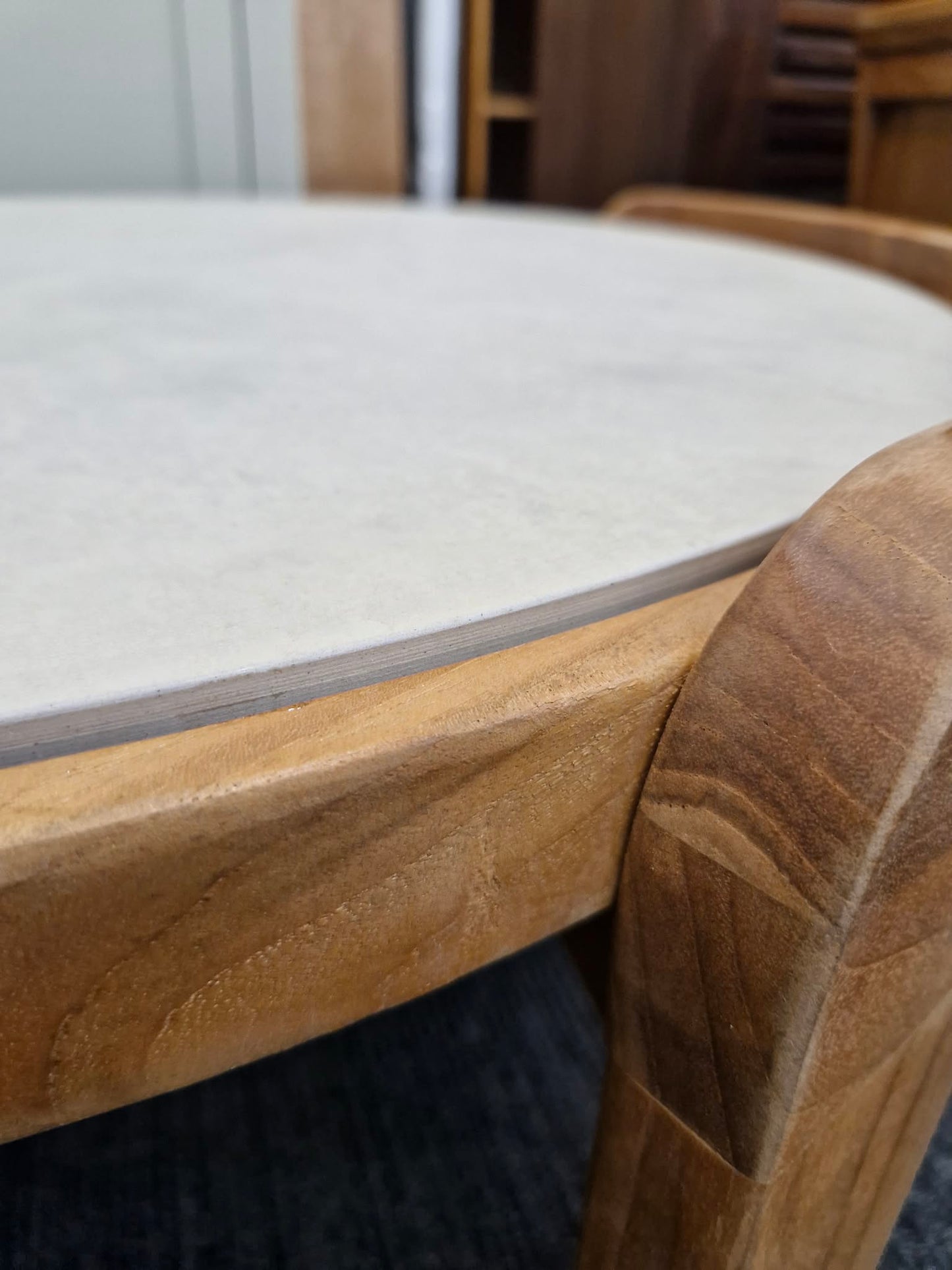 Outdoor Garden Coffee Table - Solid Teak Wood and Cement