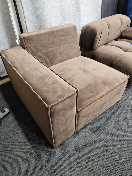 Corner unit seat  / Armchair Brown Chocolate Velvet