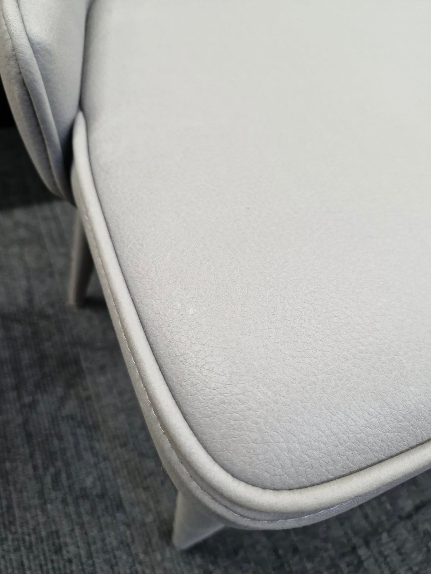 Light Grey All Faux leather Dining Chairs / Set of 2