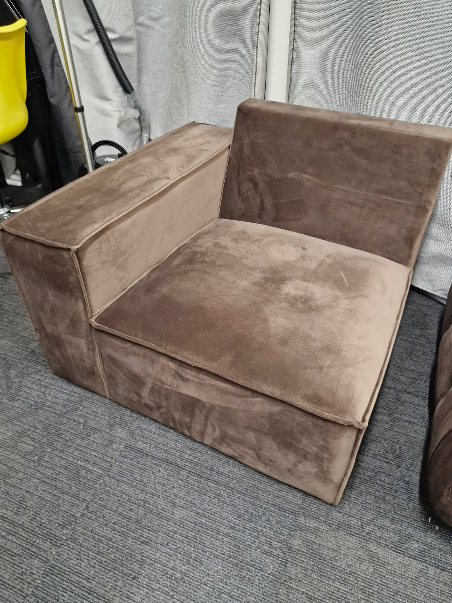 Corner unit seat  / Armchair Brown Chocolate Velvet