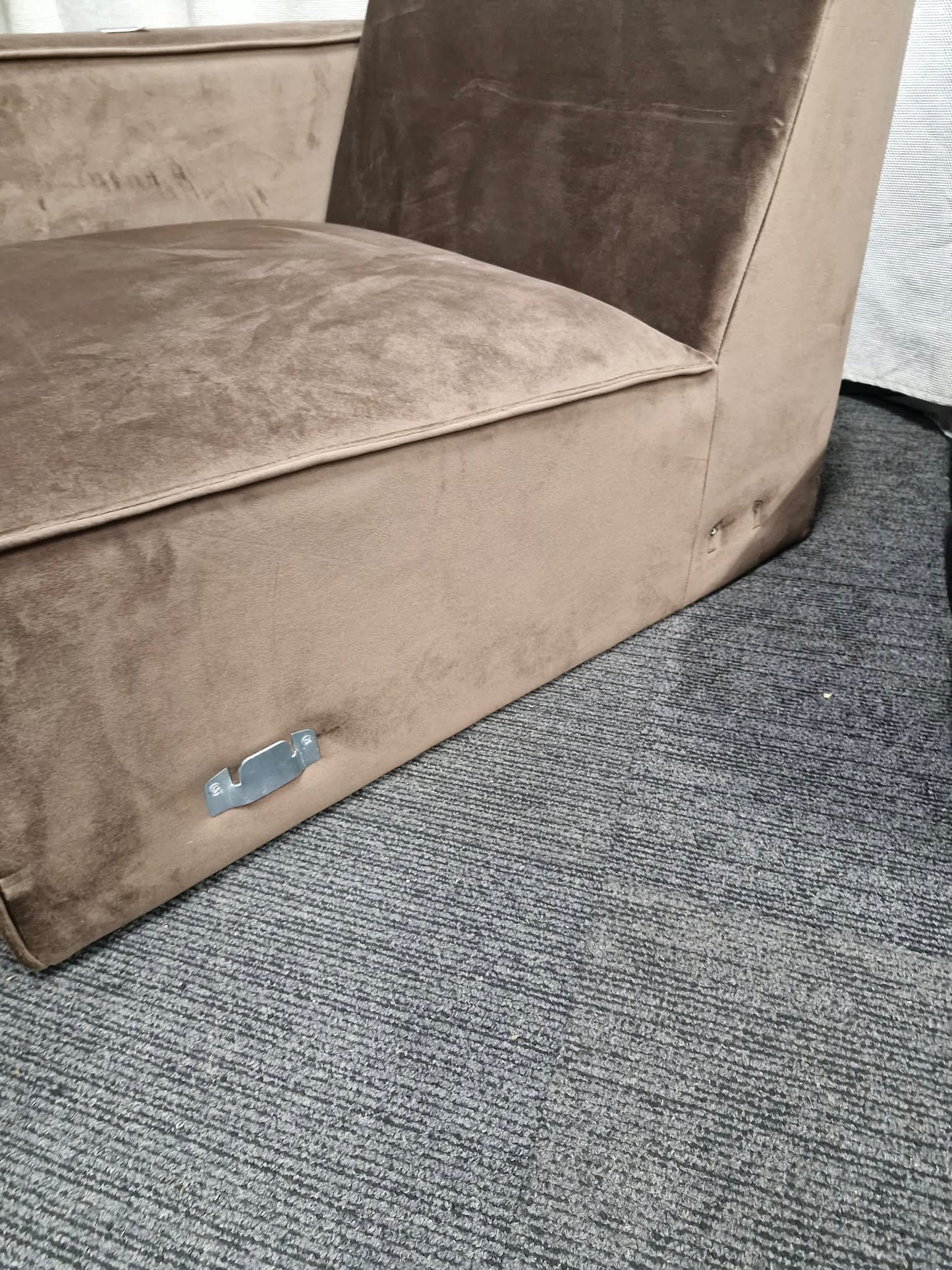 Corner unit seat  / Armchair Brown Chocolate Velvet