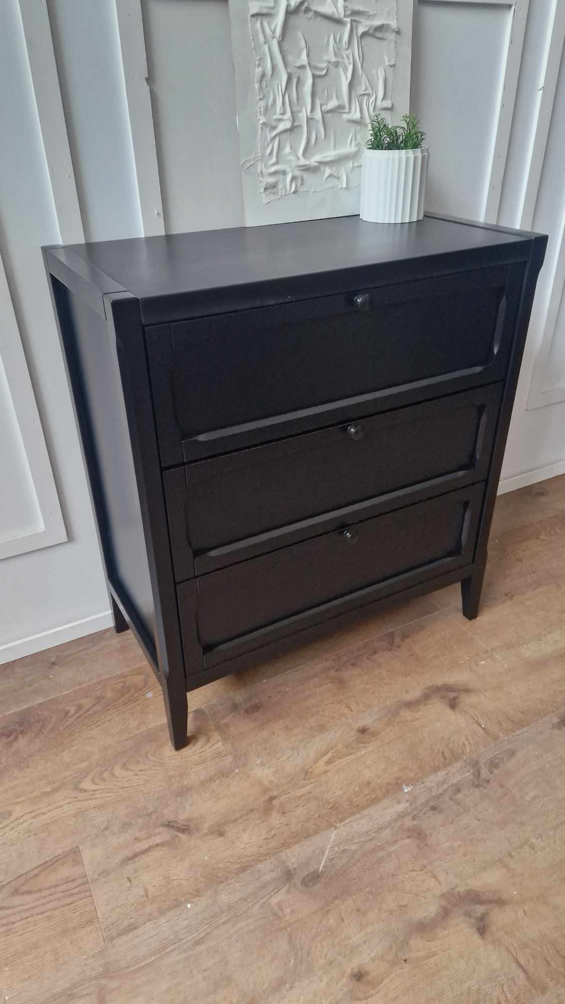 Black  Chest Of 3 Drawers